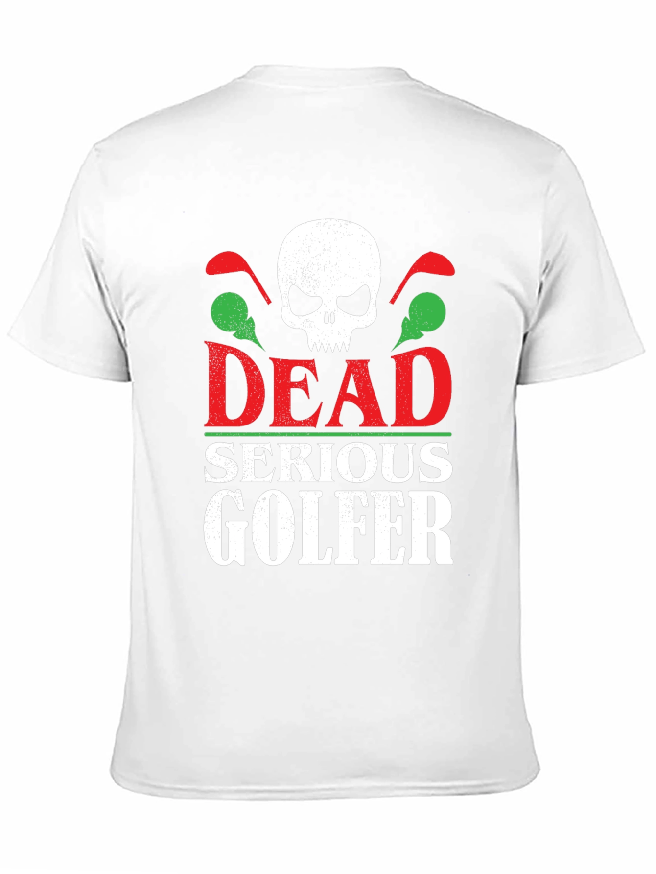 Black Dead Serious Golfer T-Shirt - Skull Golf Club Design view 11