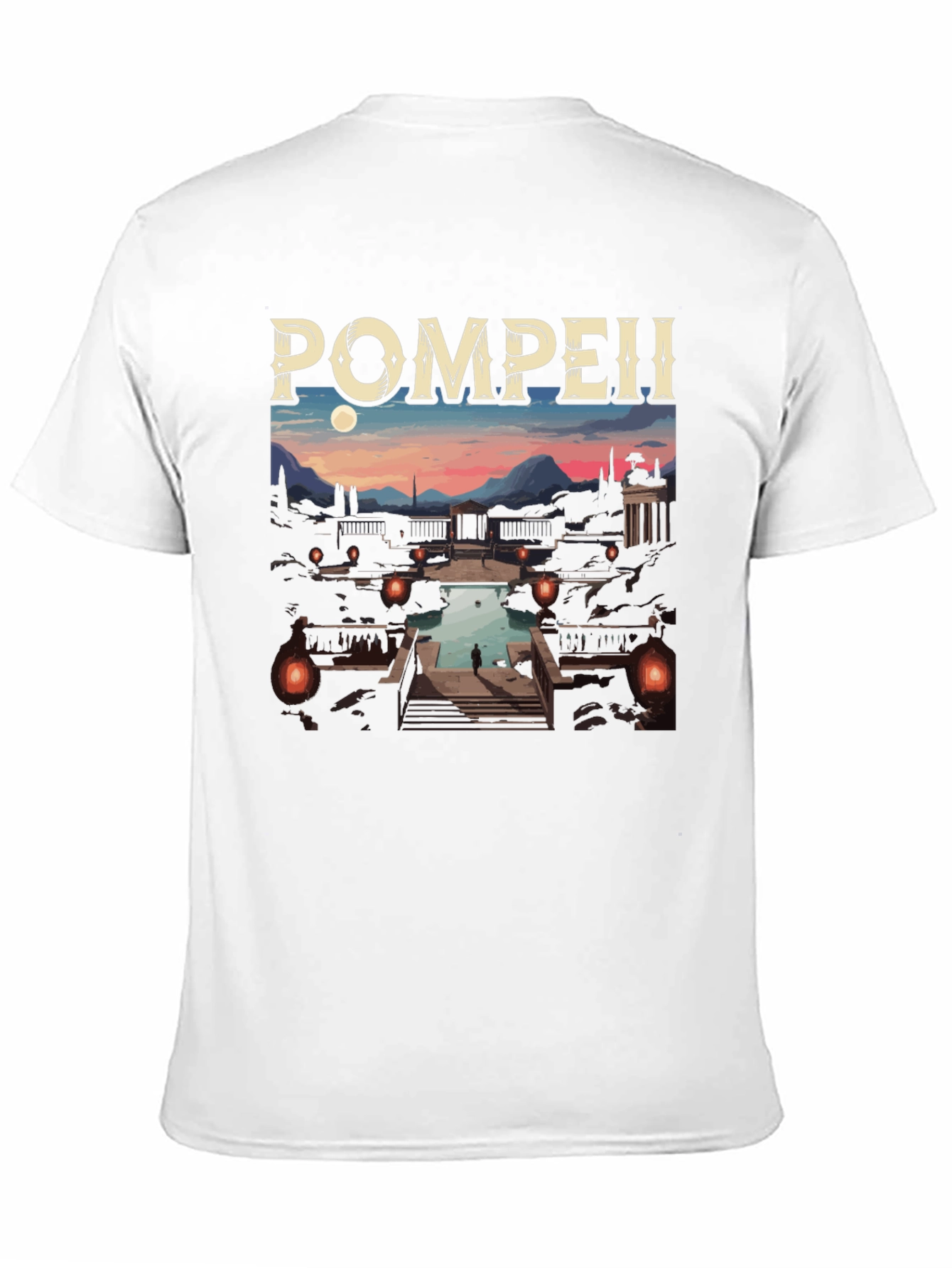 Black Pompeii Graphic Tee - Cityscape Black T-Shirt view 11