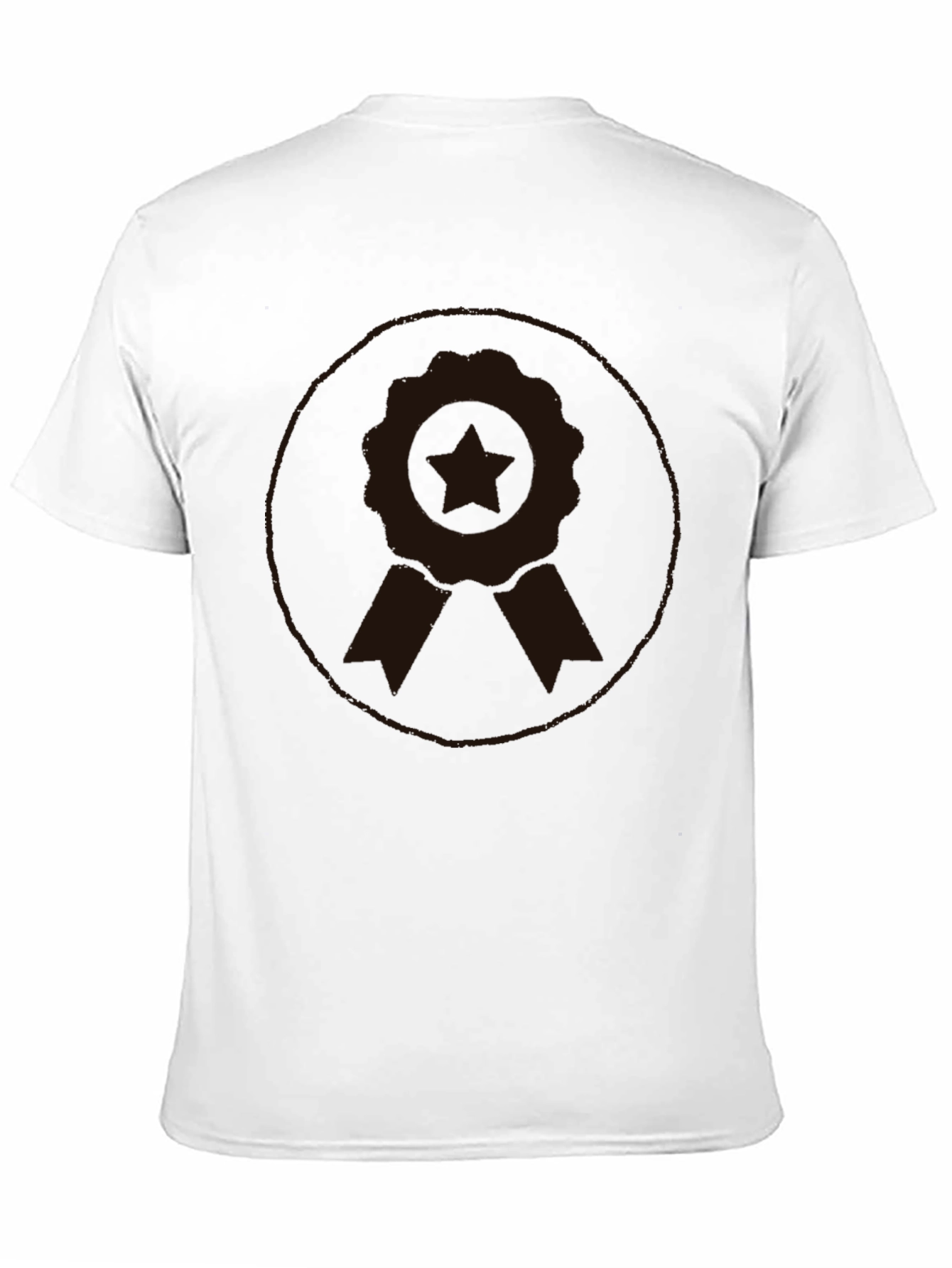 Black Men's Black Graphic Tee - Award Ribbon Design view 11