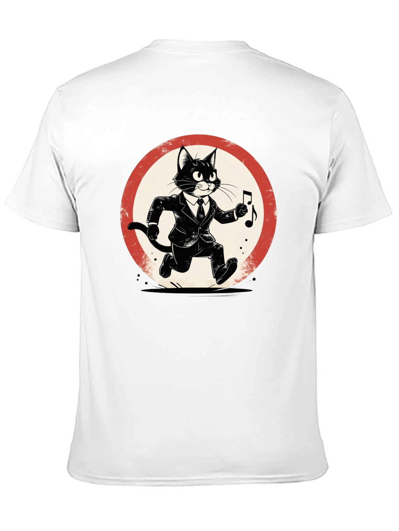 Black Cool Cat Jazz Musician Black T-Shirt view 11