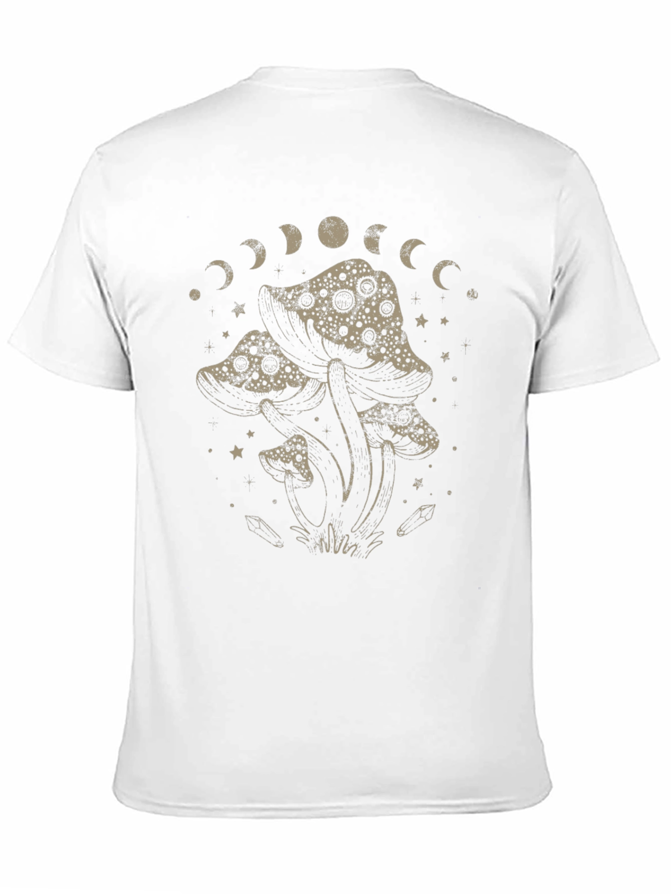 Black Mushroom Moon Phase Graphic T-Shirt - Black view 11