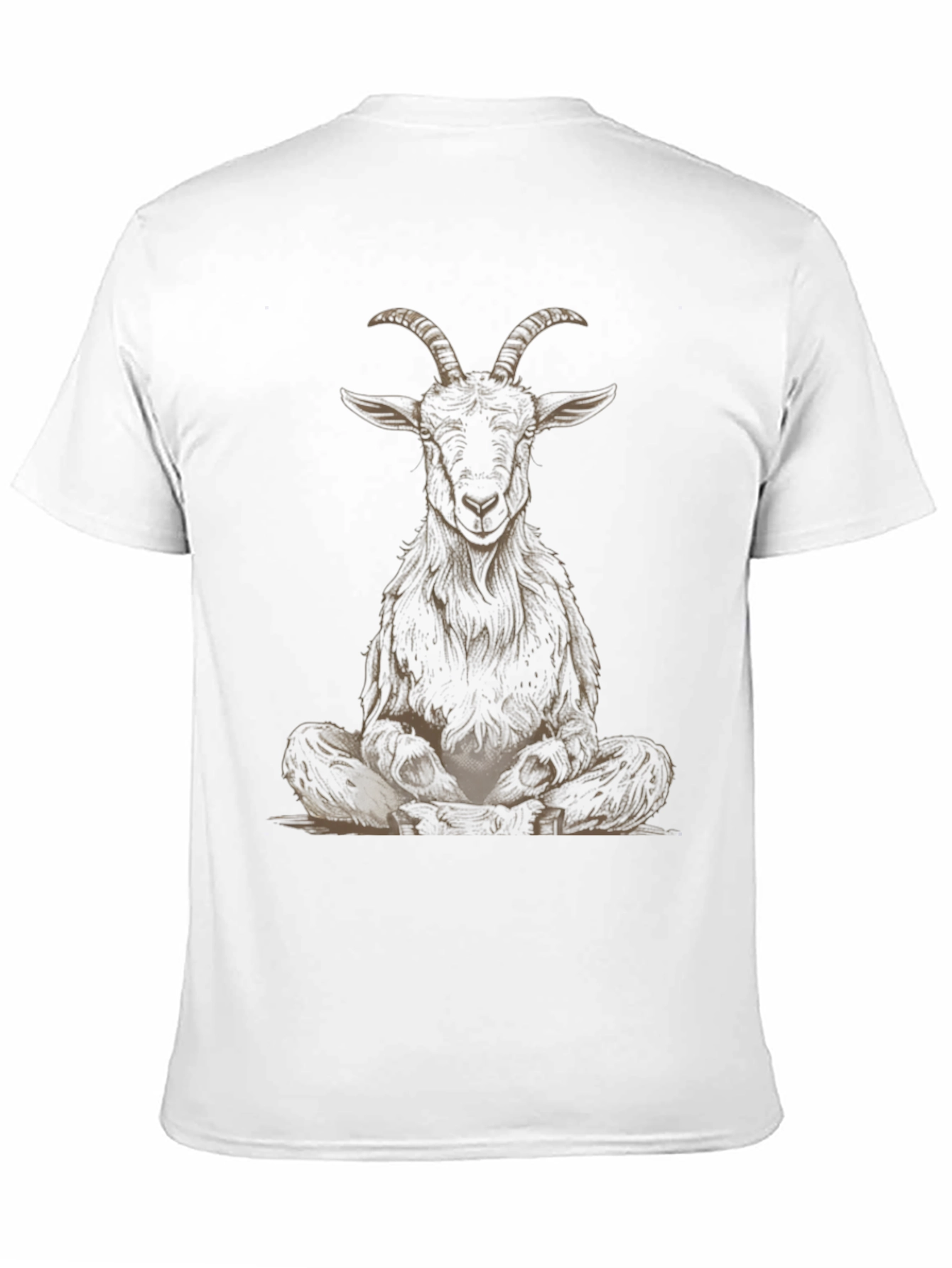 Black Meditating Goat Graphic Tee - Unisex Black T-Shirt view 11