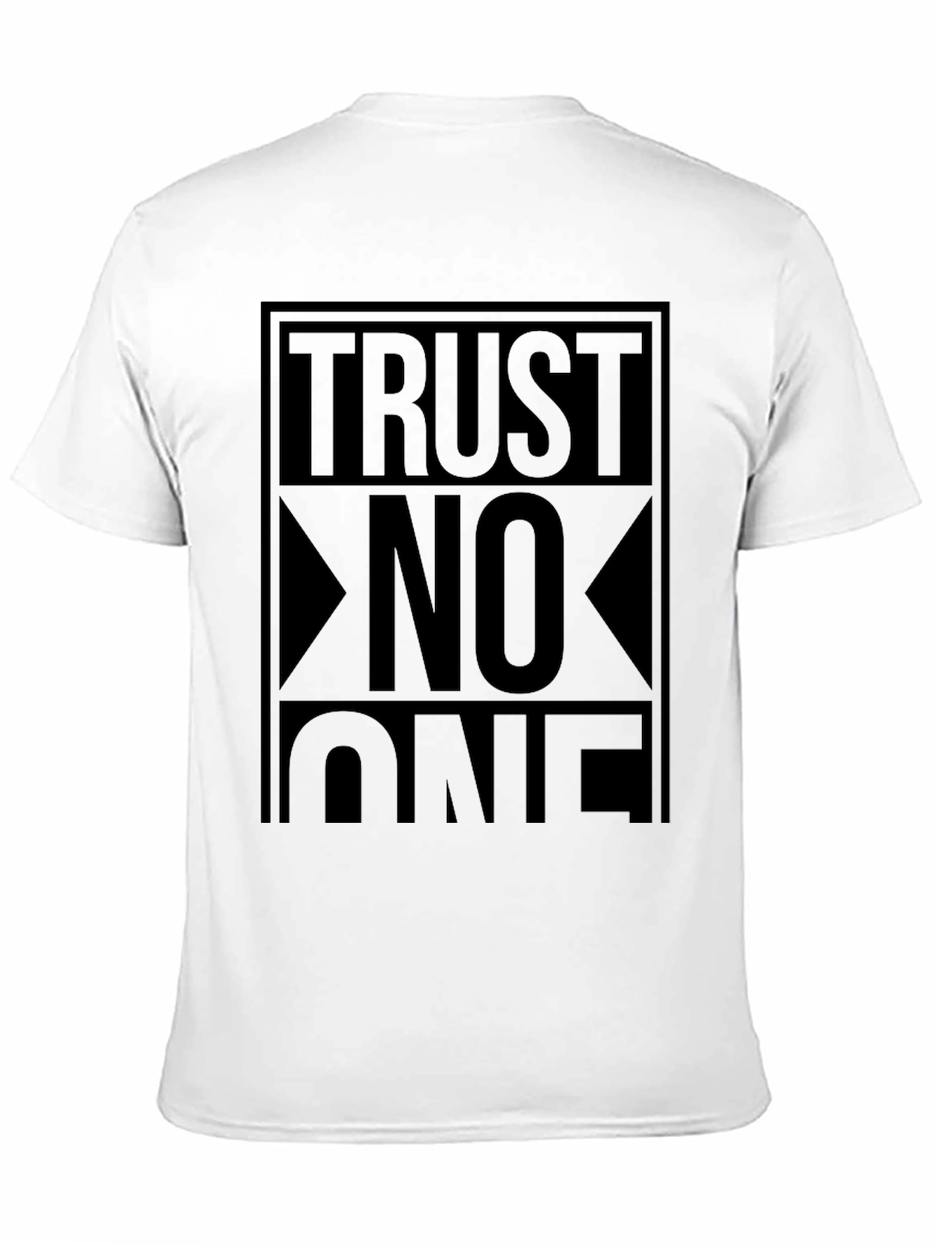 Black Trust No One Graphic Print Black T-Shirt view 11