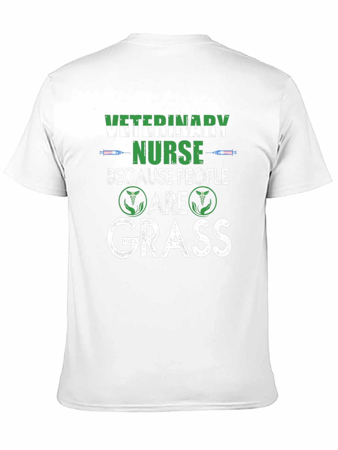 Black Veterinary Nurse T-Shirt - Because People Are Grass view 11