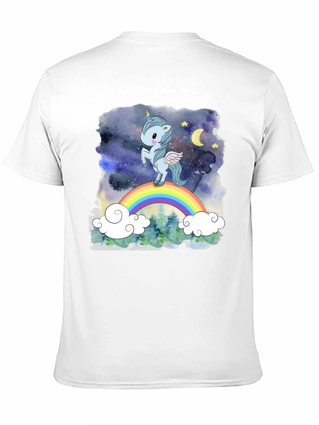 Black Unicorn Rainbow Graphic Tee view 11