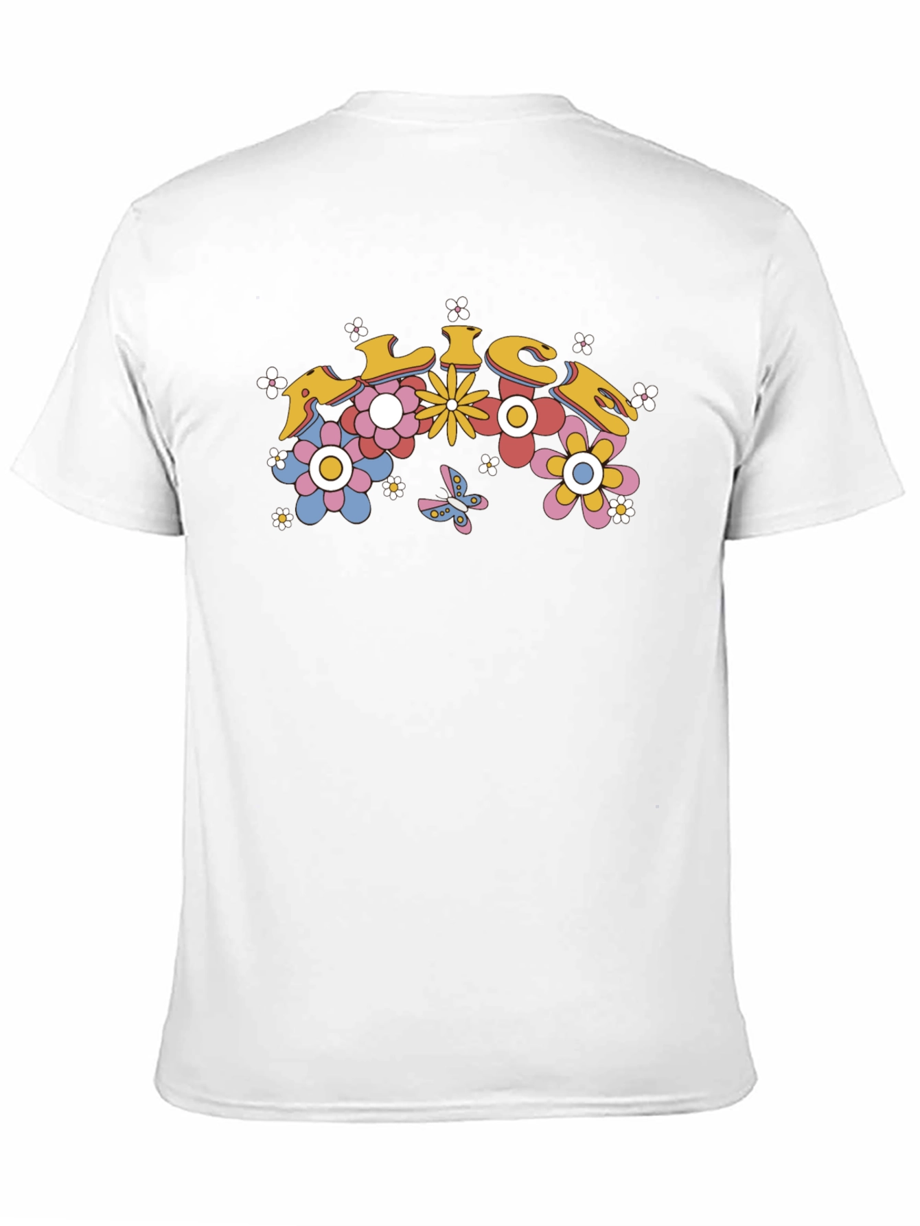 Black Retro Floral Graphic Tee - Black Cotton T-Shirt view 11