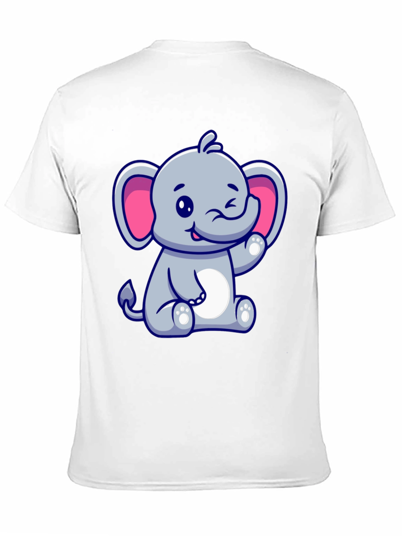 Black Cute Cartoon Elephant Graphic Tee - Black Cotton Shirt view 11