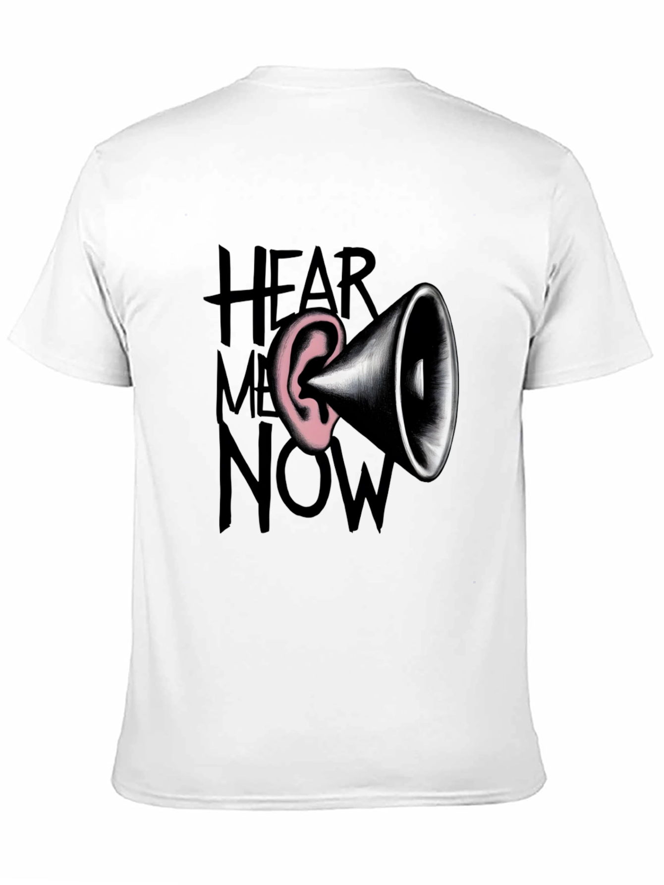 Black Hear Me Now Graphic Tee - Bold Statement Shirt view 11