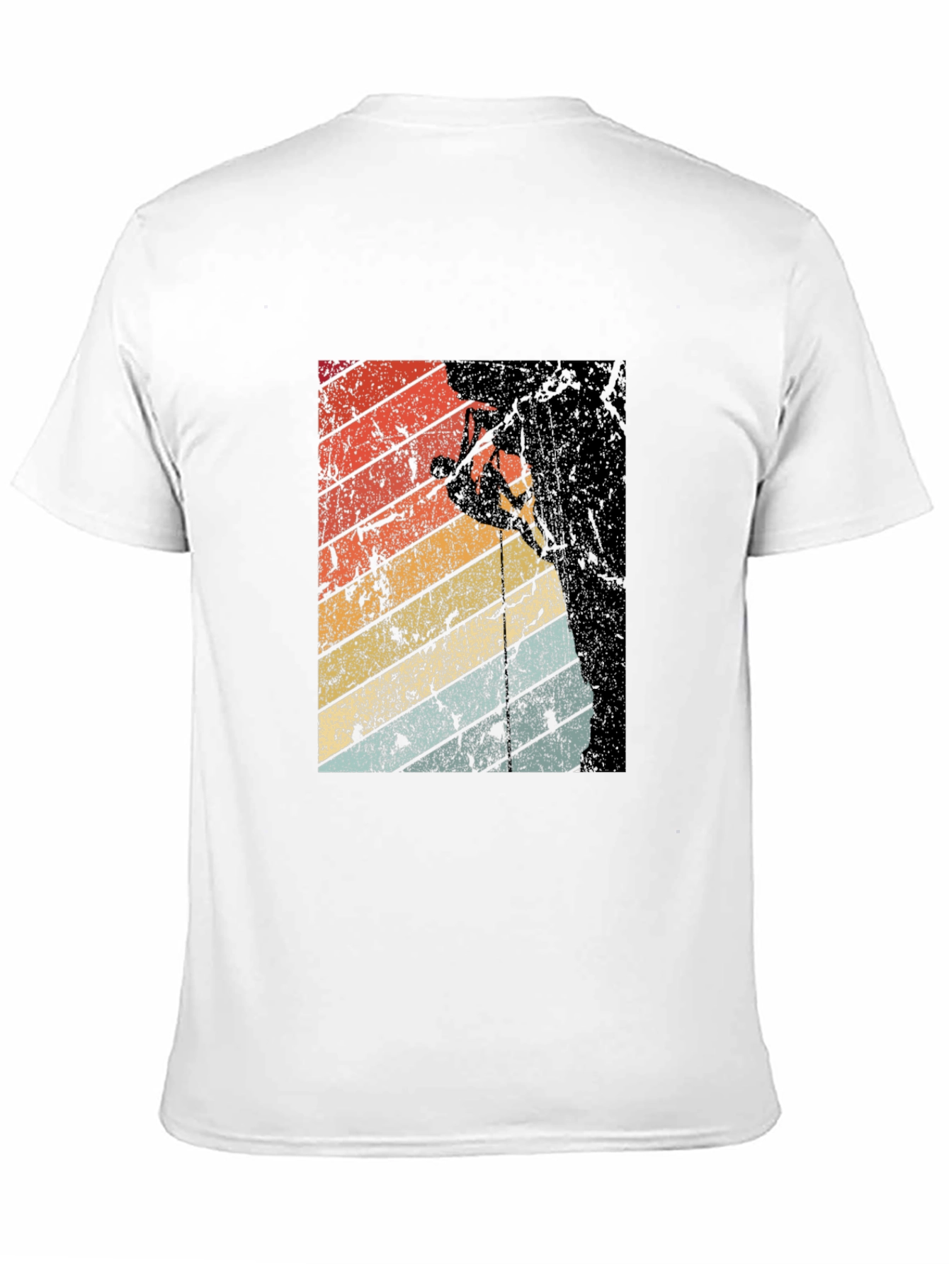 Black Retro Rock Climbing Graphic Tee - Black view 11