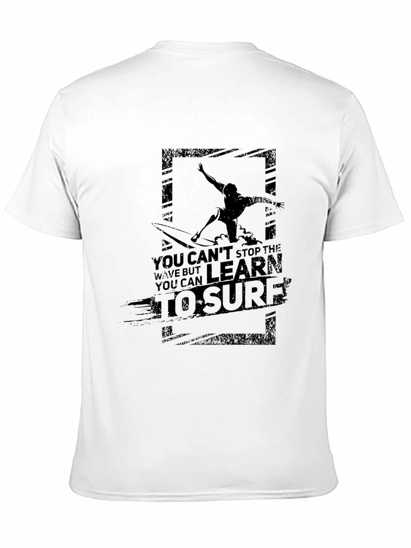 Black Surfer Graphic Print Men's Black T-Shirt view 11