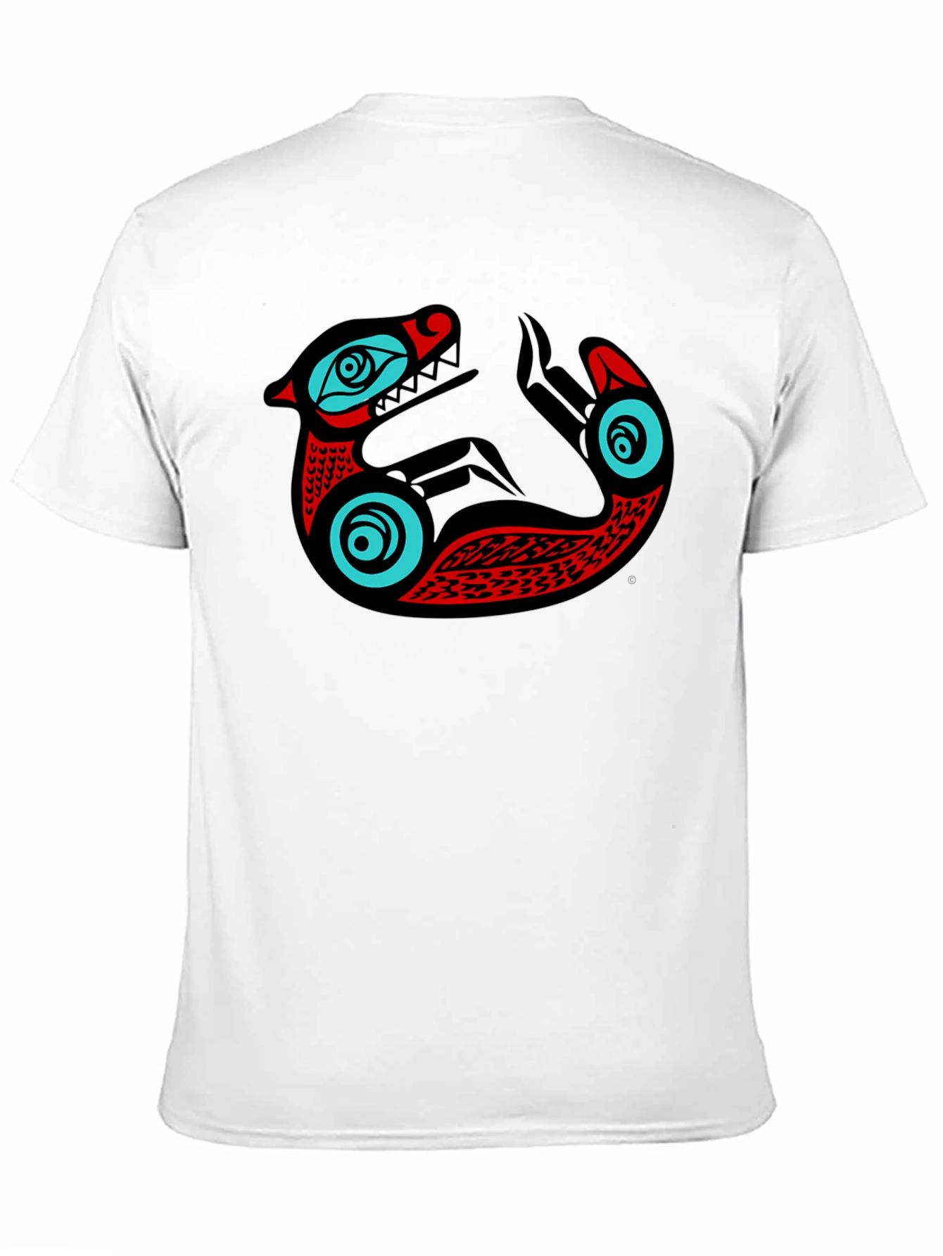 Black Native Style Sea Serpent Graphic Black T-Shirt view 11