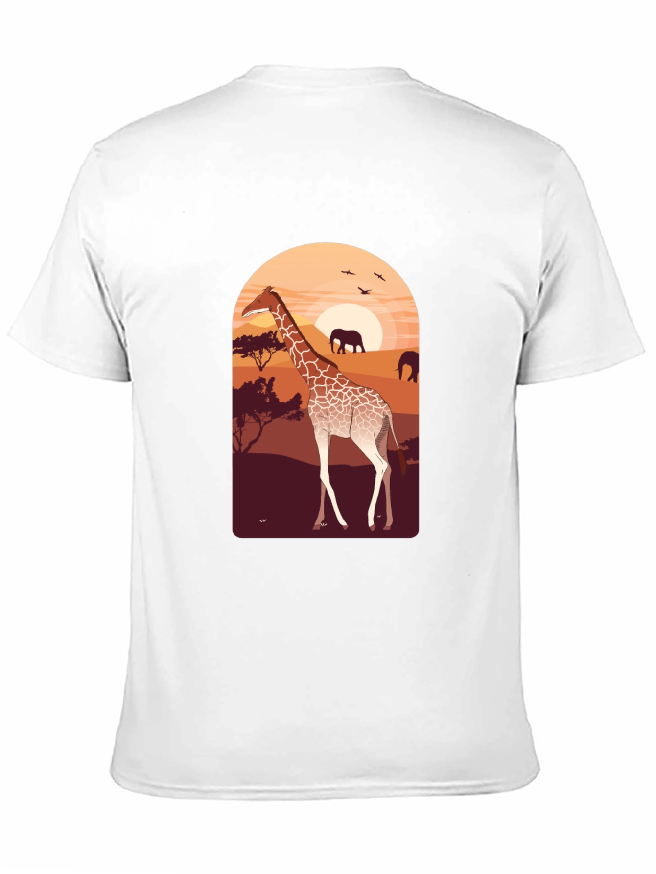 Black Safari Giraffe Graphic Tee - Unisex Black T-Shirt view 11