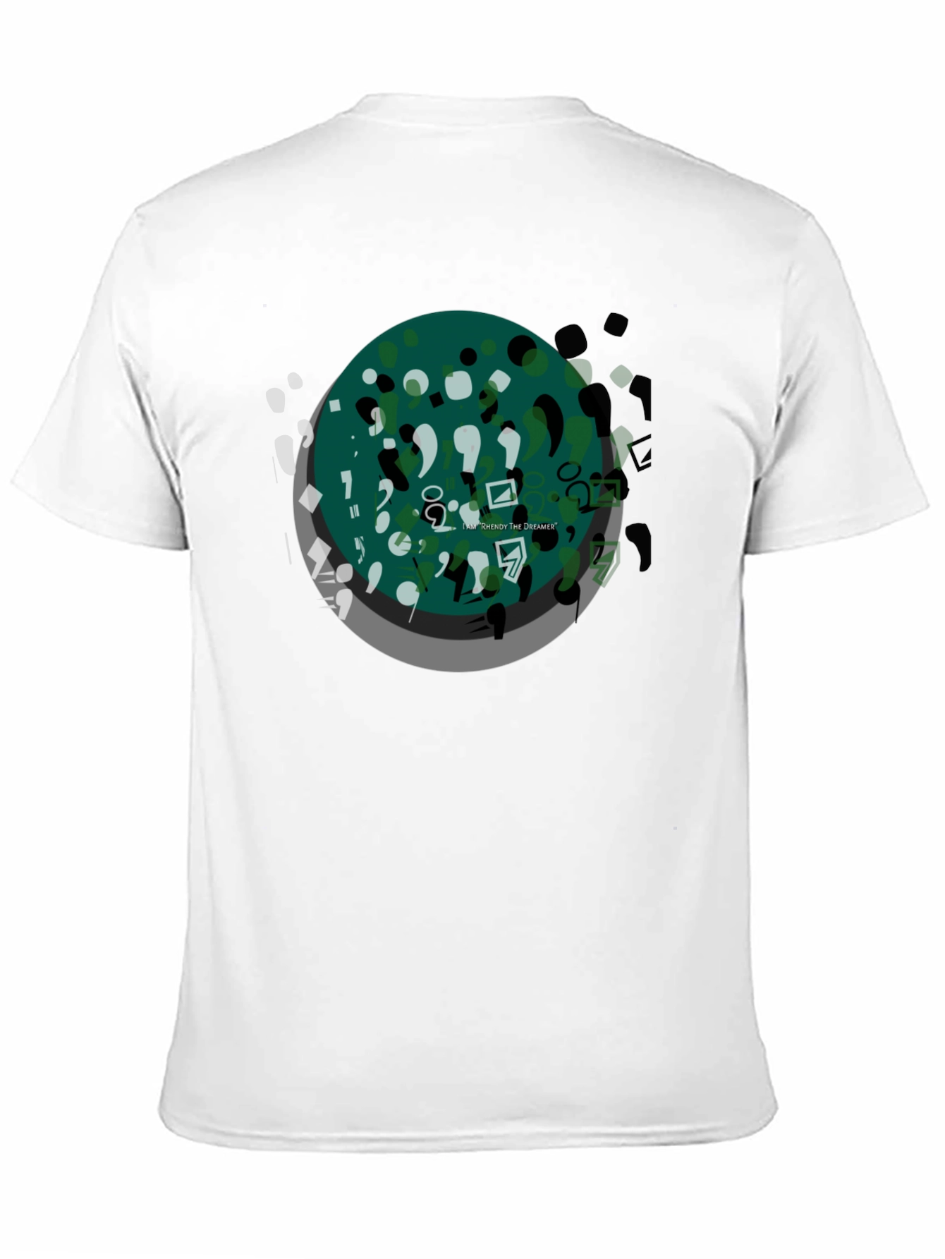 Black Abstract Art Graphic Tee - Black Casual T-Shirt view 11