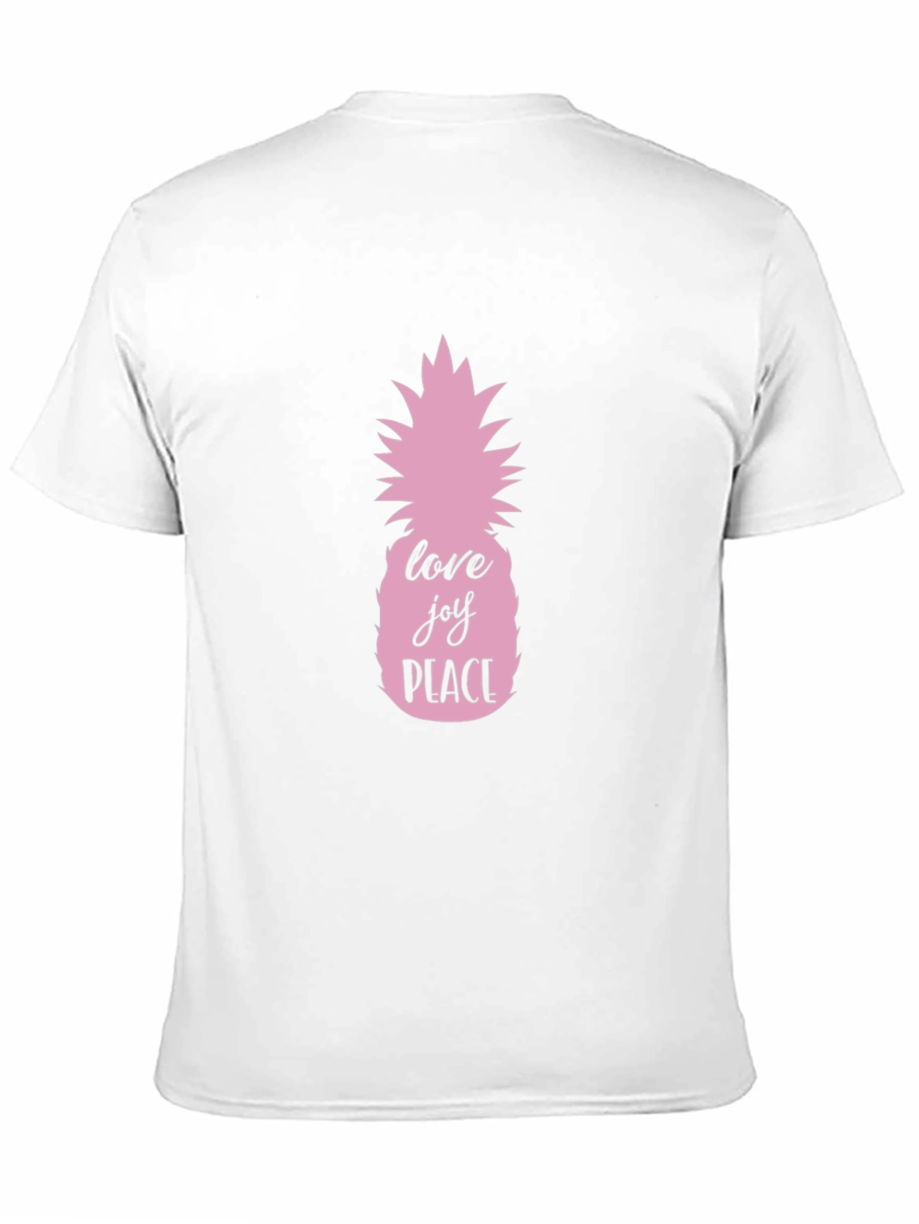 Pink Pineapple Love Joy Peace Black T-Shirt - 11