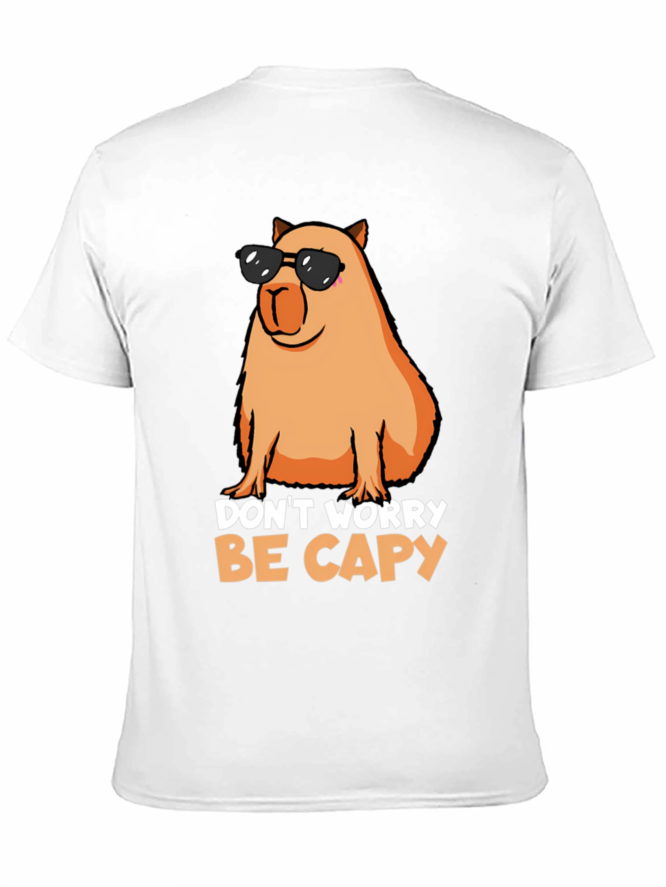 Black Don't Worry Be Capy T-Shirt view 11