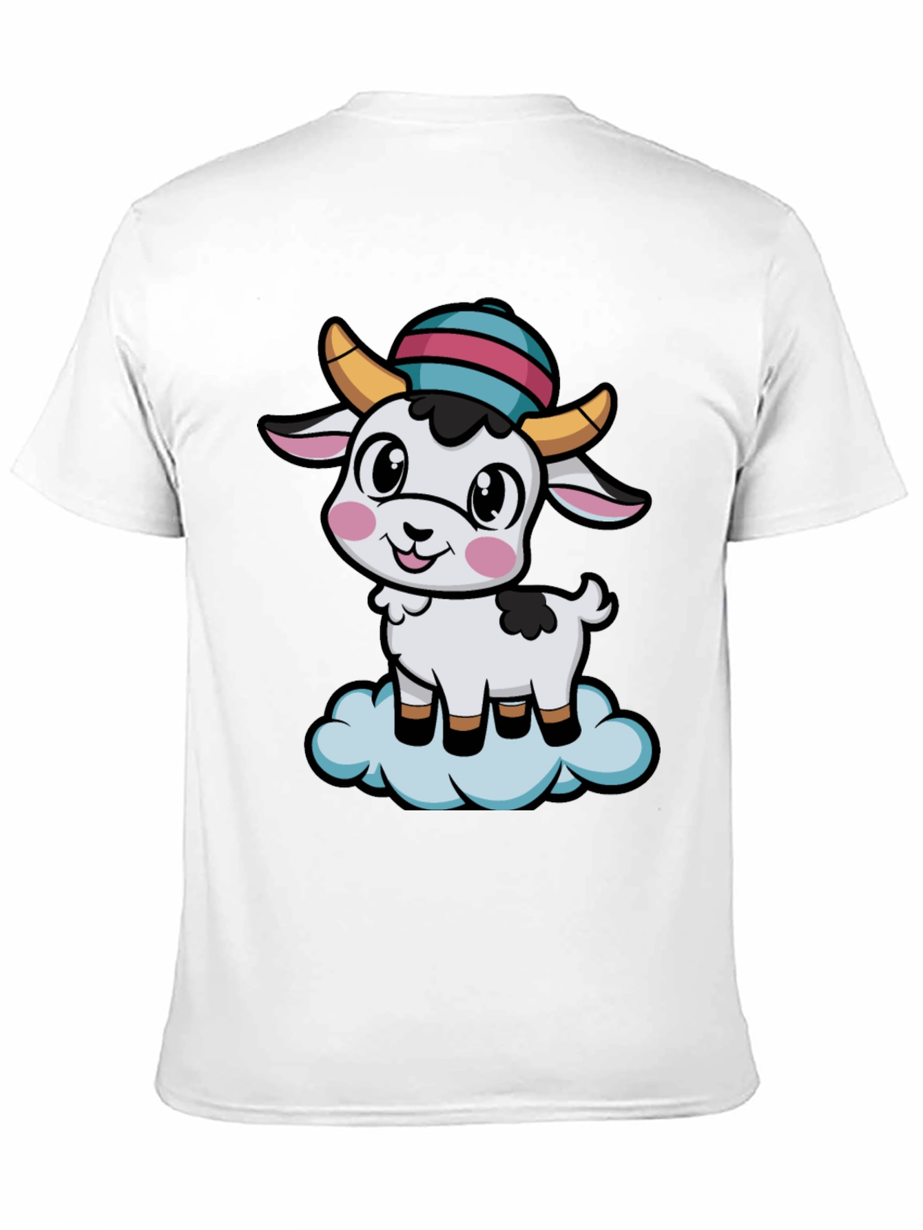 Black Cute Goat Cartoon T-Shirt view 11