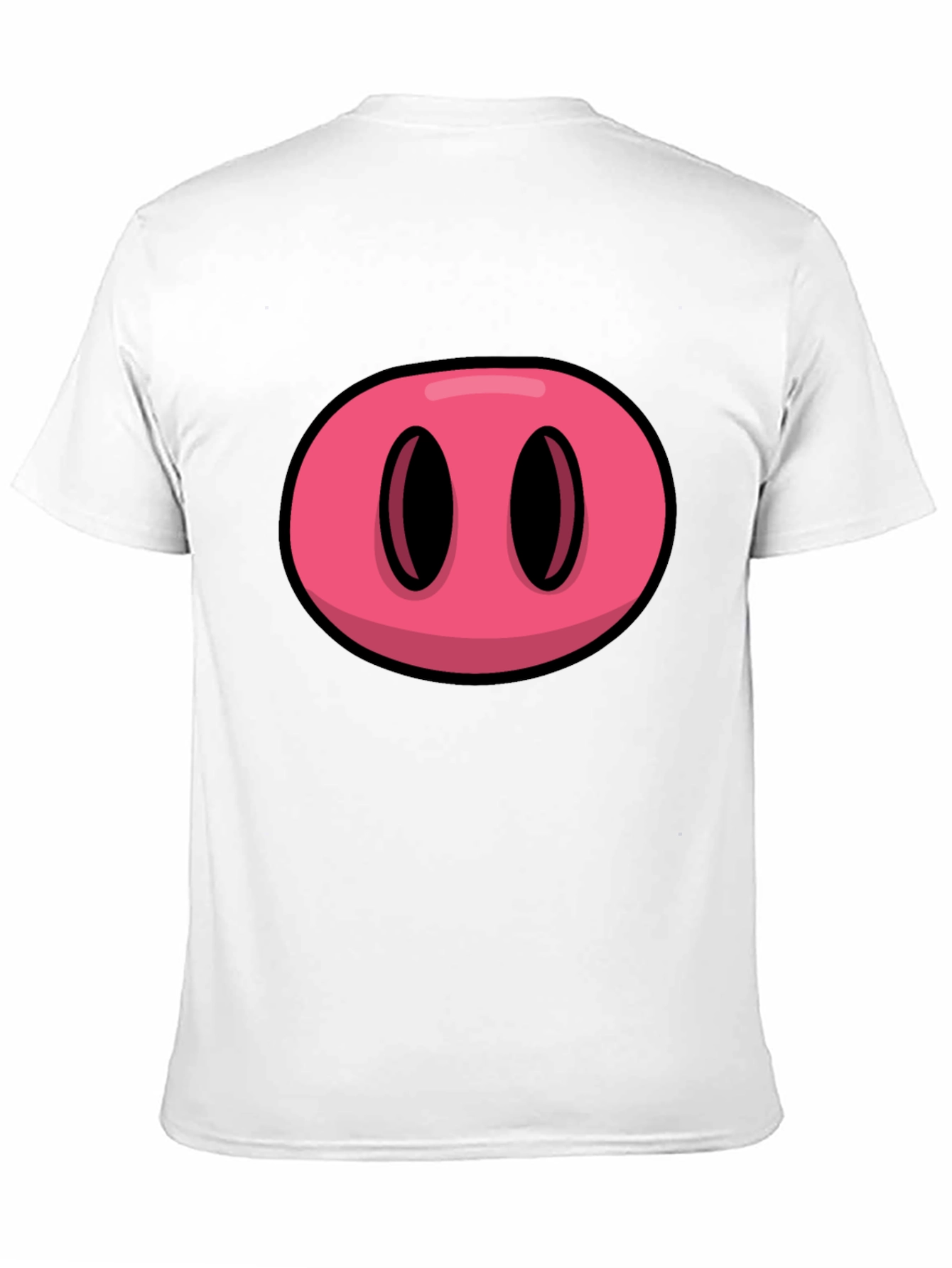 Black Cartoon Pig Nose Graphic Black T-Shirt view 11