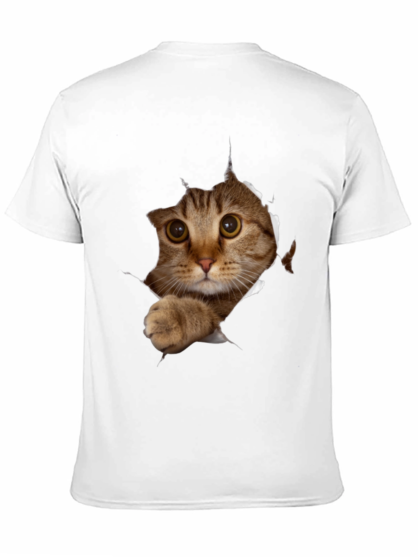 Black Cat Peeking T-Shirt - 3D Graphic Tee view 11