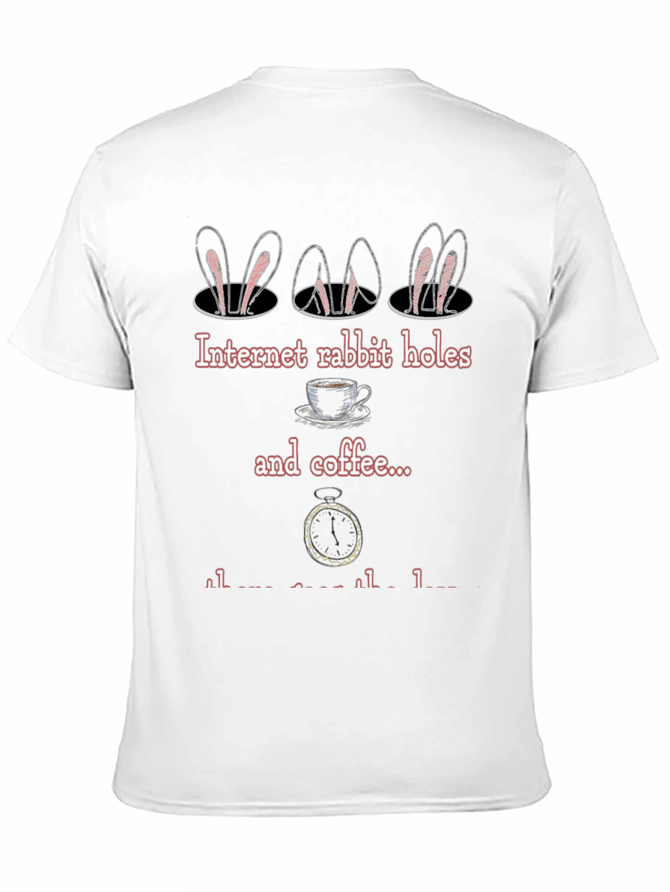 Black Rabbit Hole & Coffee T-Shirt - Alice in Wonderland Inspired Tee view 11
