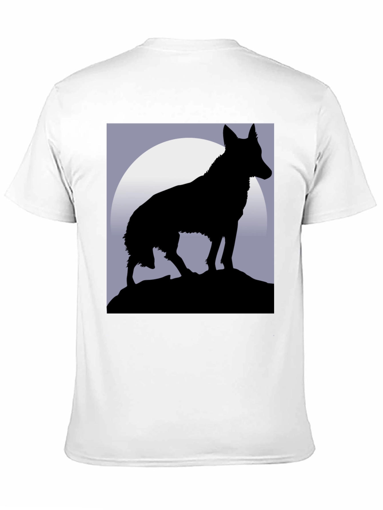 Black Wolf Silhouette Black T-Shirt view 11