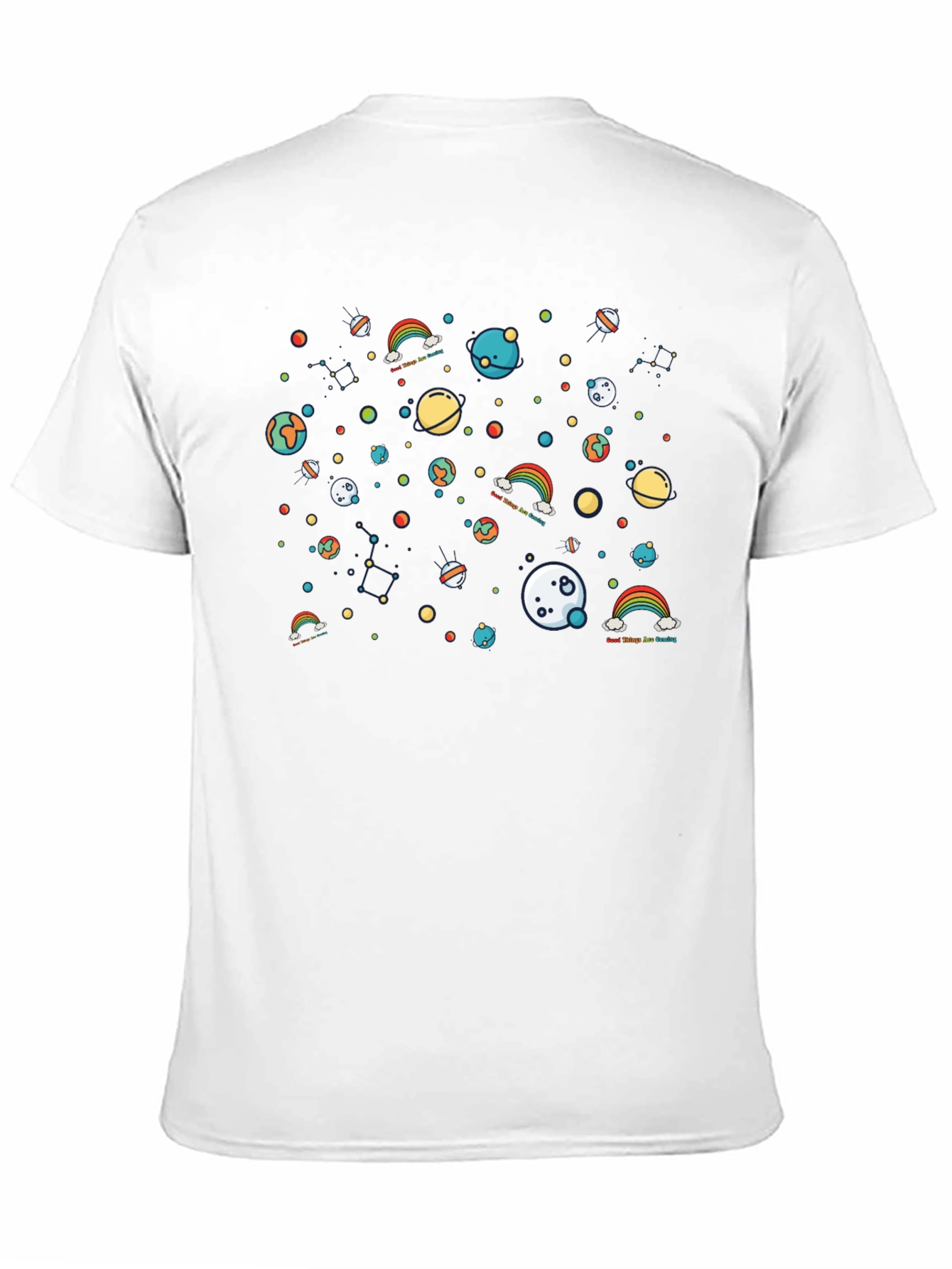 Black Cosmic Rainbows Graphic T-Shirt - Soft Cotton Blend view 11