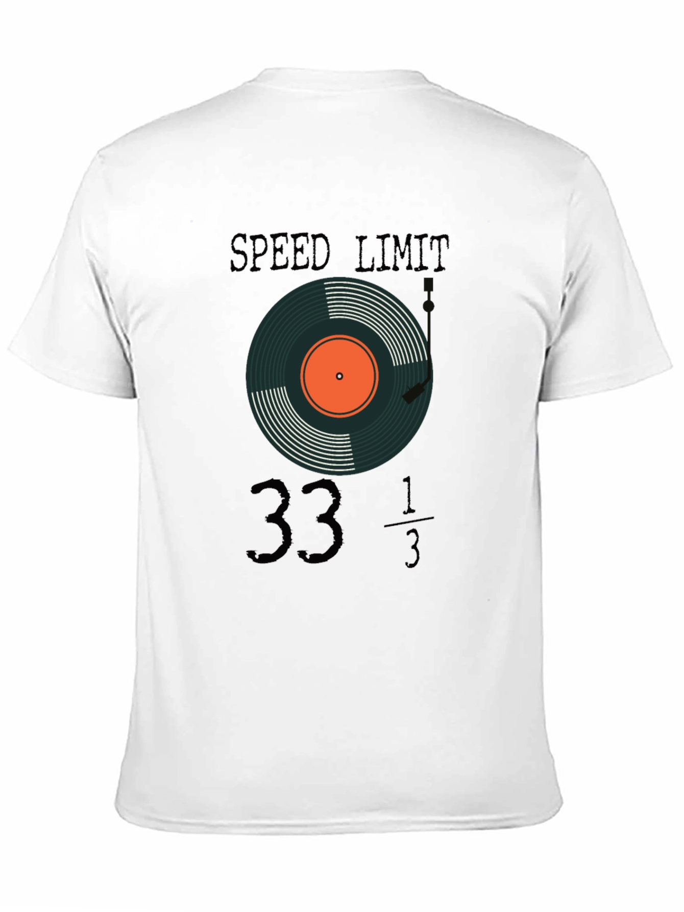 Black Speed Limit 33 1/3 RPM Record T-Shirt view 11