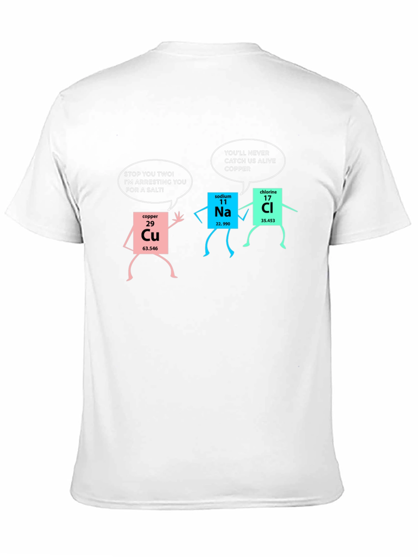 Chemistry Humor T-Shirt: Arresting for a Salt - 11