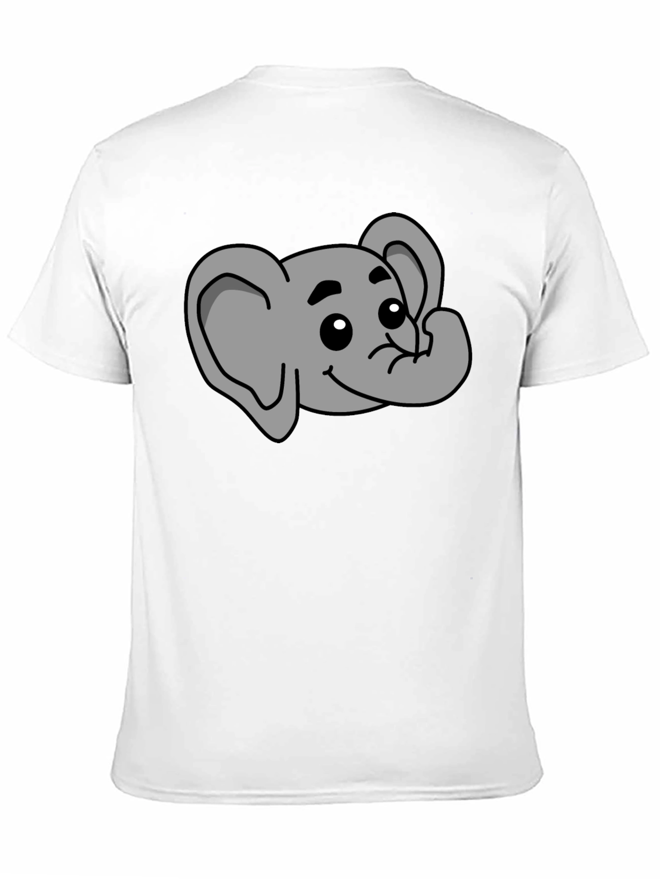 Black Cute Elephant Graphic T-Shirt - Black Cotton Tee view 11