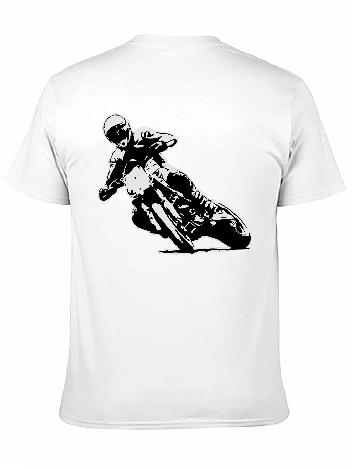 Black Motorcycle Rider Graphic Tee - Black Cotton T-Shirt view 11