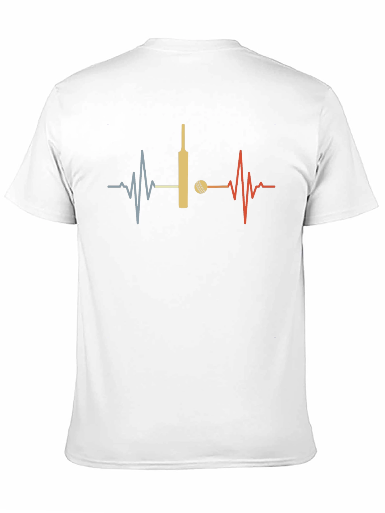 Black Cricket Lover Heartbeat T-Shirt - Sporty Graphic Tee view 11