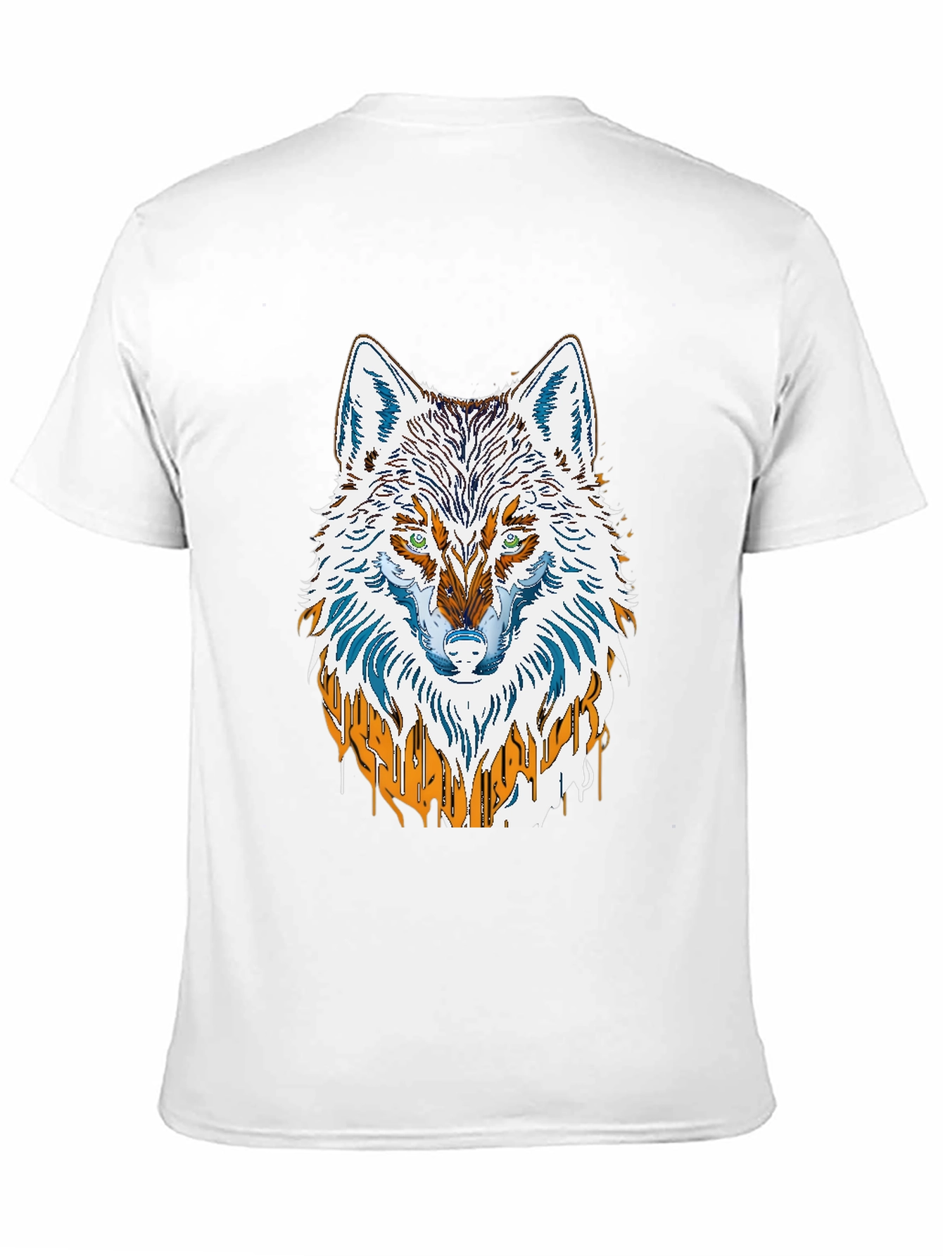 Black Wolf Graphic Print Men's Black T-Shirt view 11