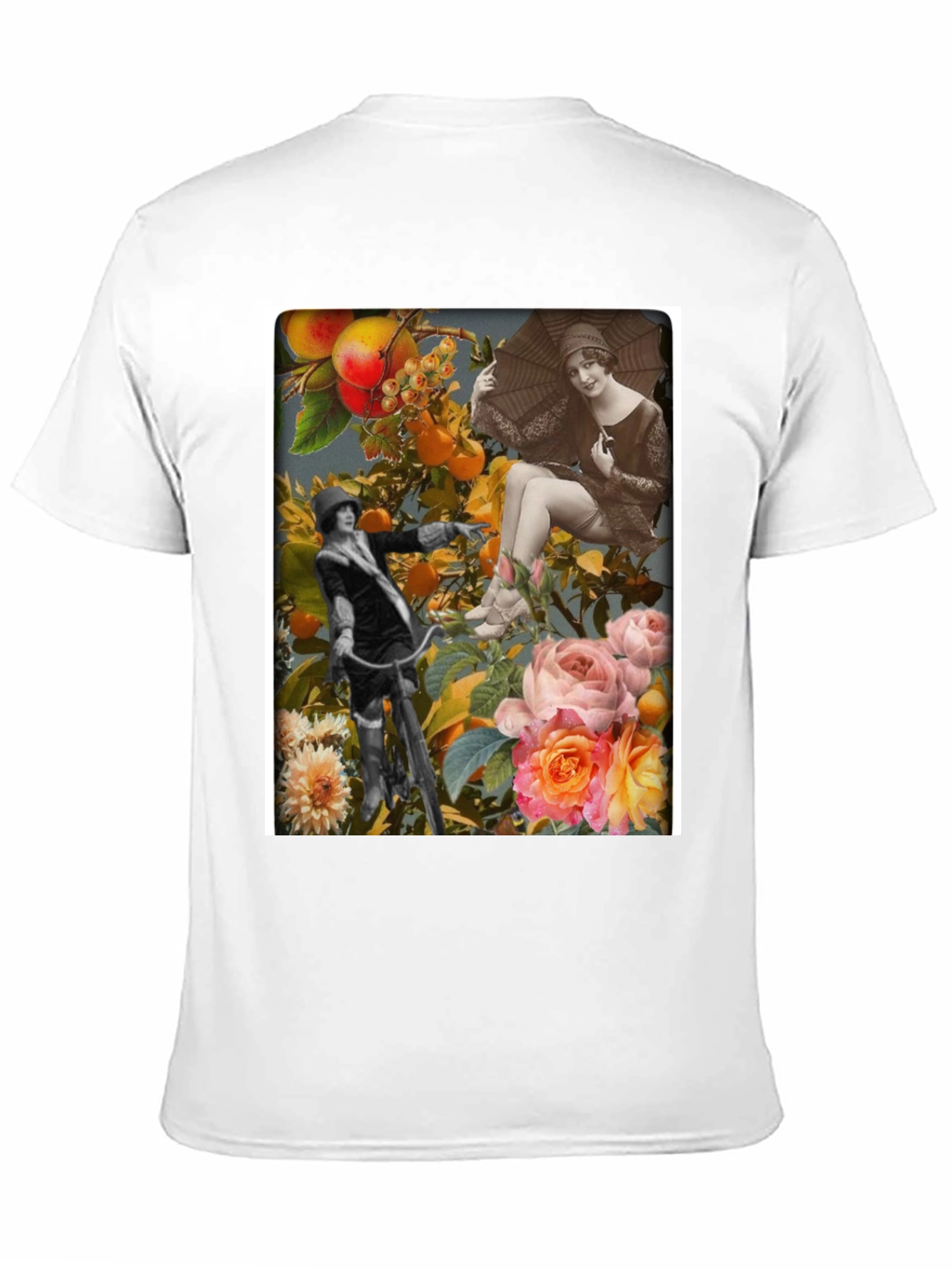 Black Vintage Collage Print Black T-Shirt view 11