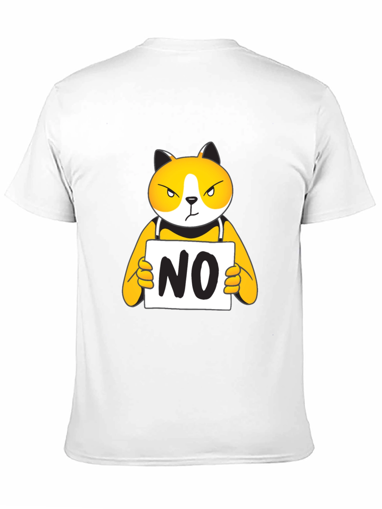 Black Funny 'NO' Cat Graphic T-Shirt view 11