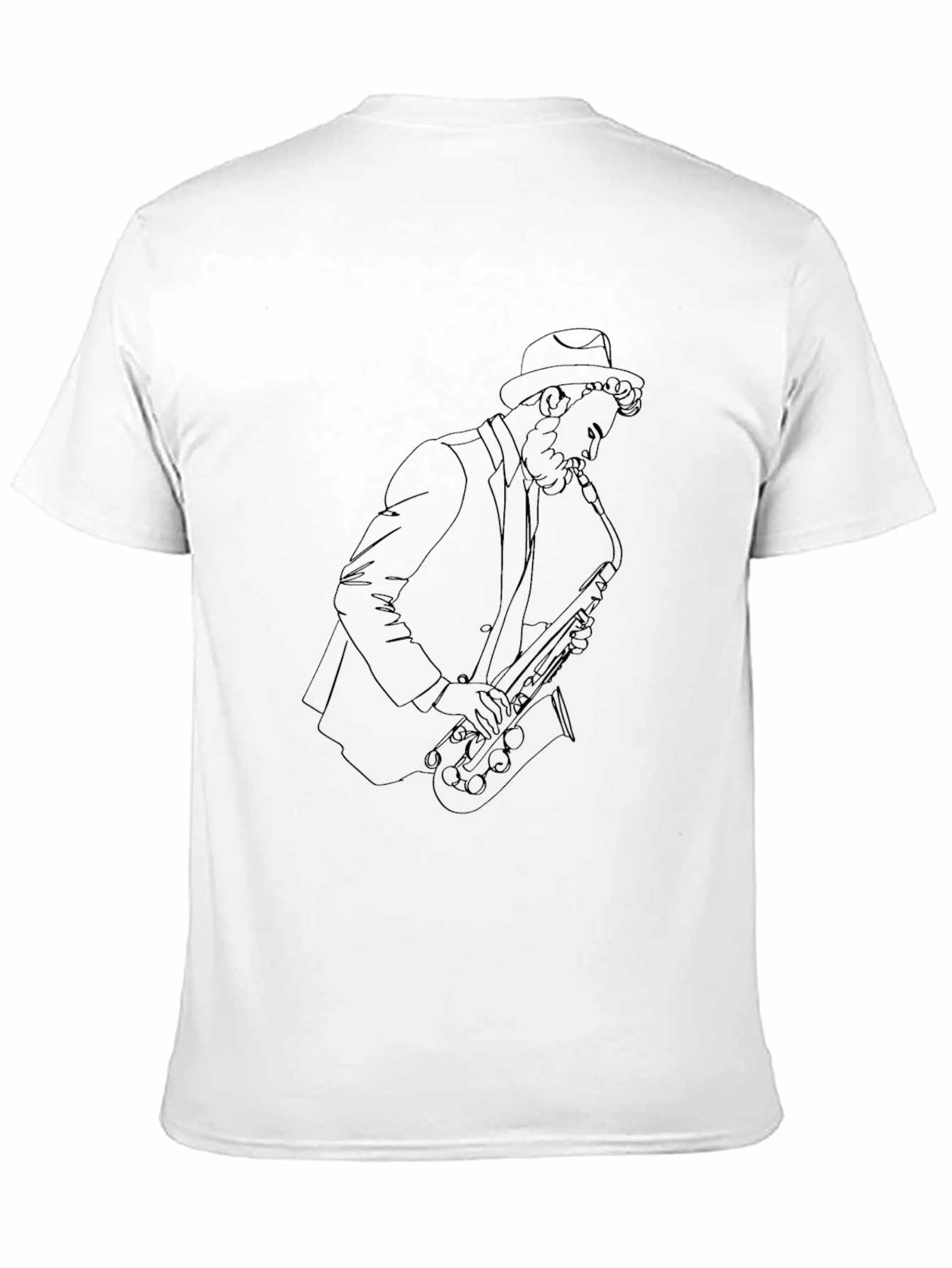 Black Sax Player Graphic Tee - Classic Style view 11