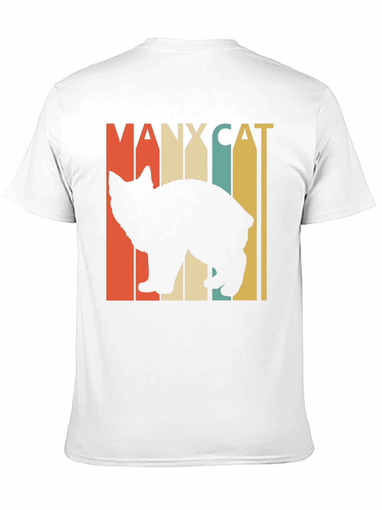Black Manx Cat Retro Style T-Shirt - Vintage Design view 11