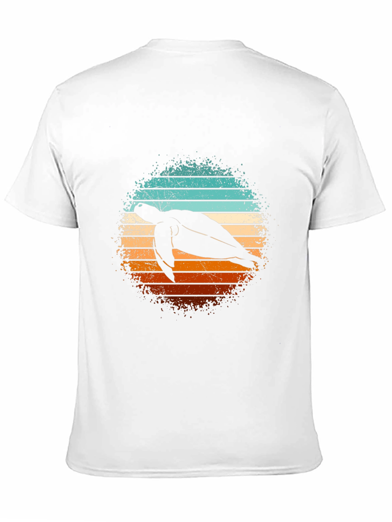 Black Retro Turtle T-Shirt - Vintage Sunset Design view 11