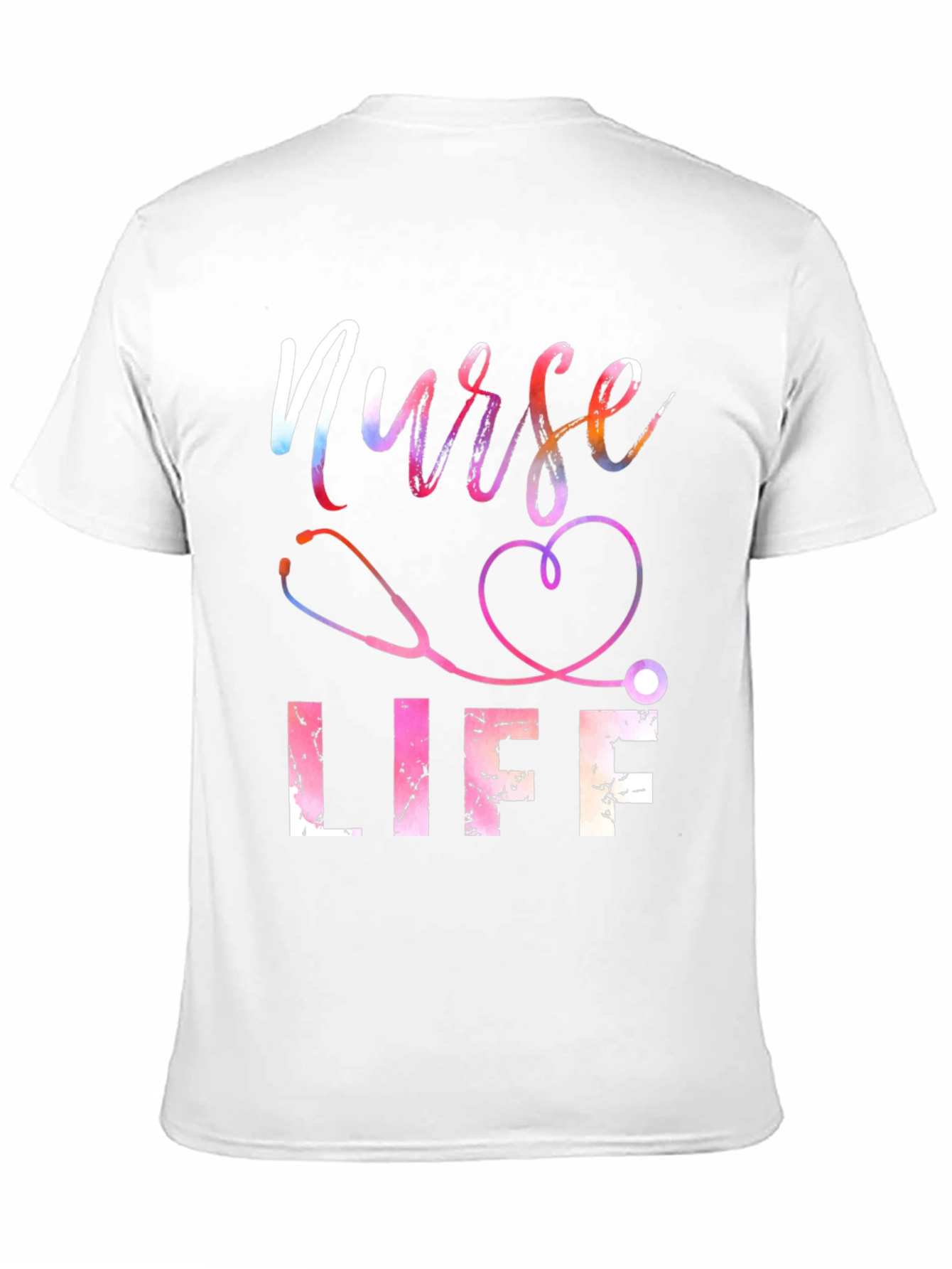 Black Nurse Life T-Shirt - Stethoscope Heart view 11