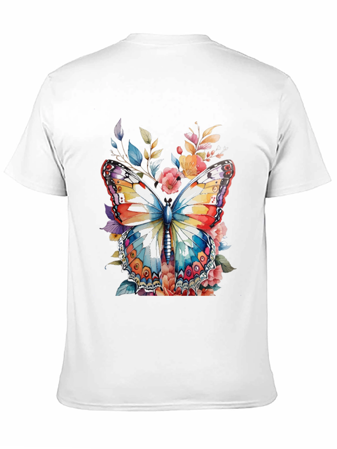 Black Butterfly Floral Graphic Print Men's Tee view 11