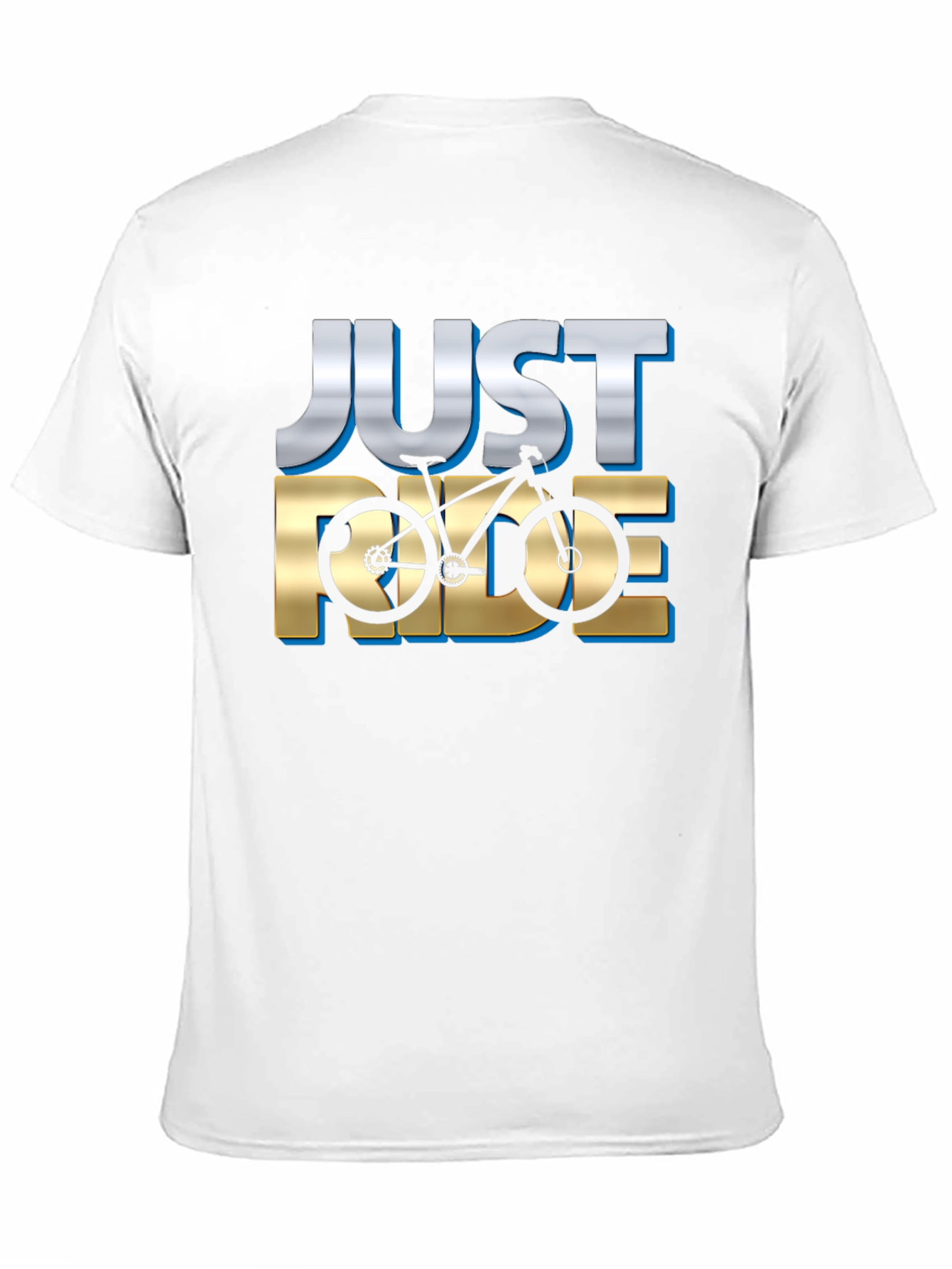 Black Just Ride Bicycle Graphic T-Shirt view 11