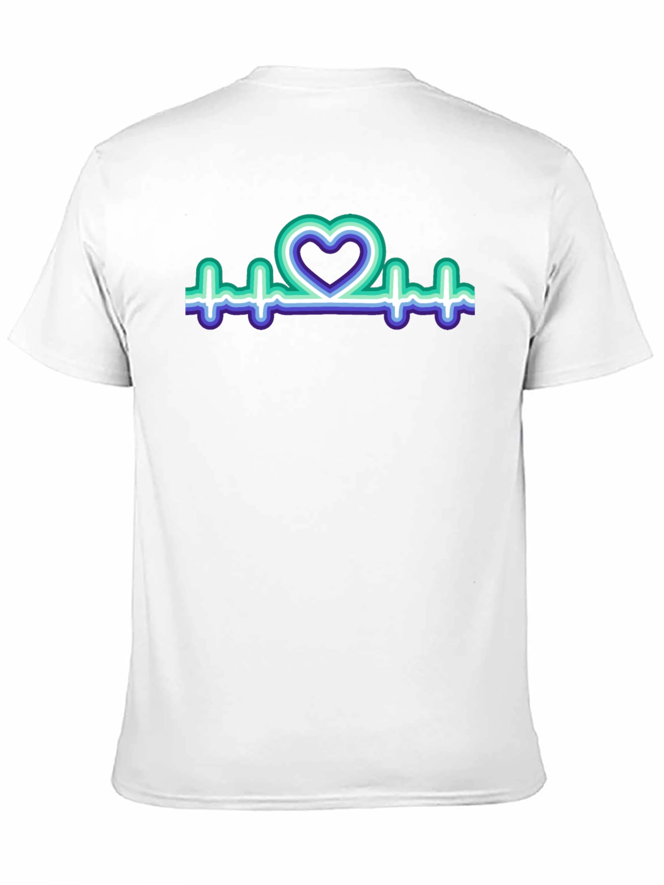 Black Heartbeat Heart T-Shirt view 11