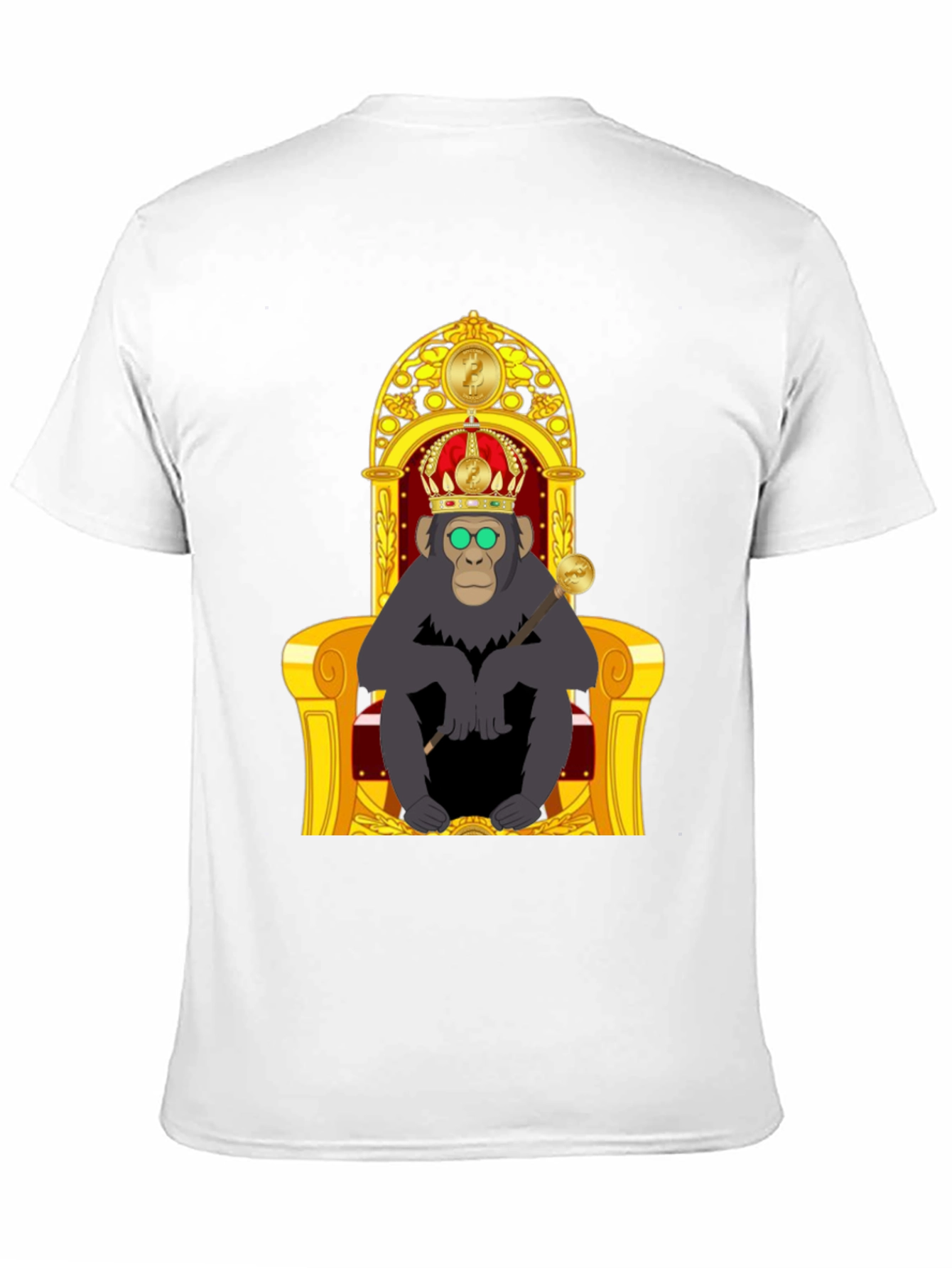 Black Ape King T-Shirt - Cartoon Gorilla on Throne view 11