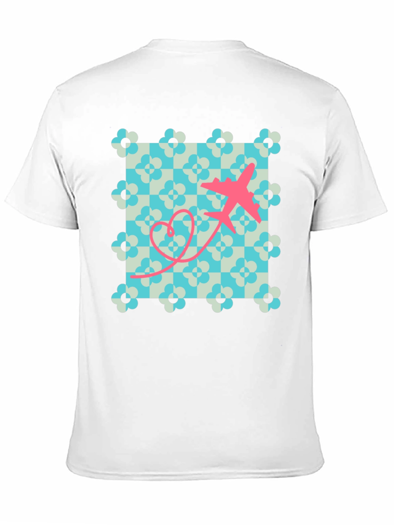 Black Retro Airplane Heart T-Shirt view 11