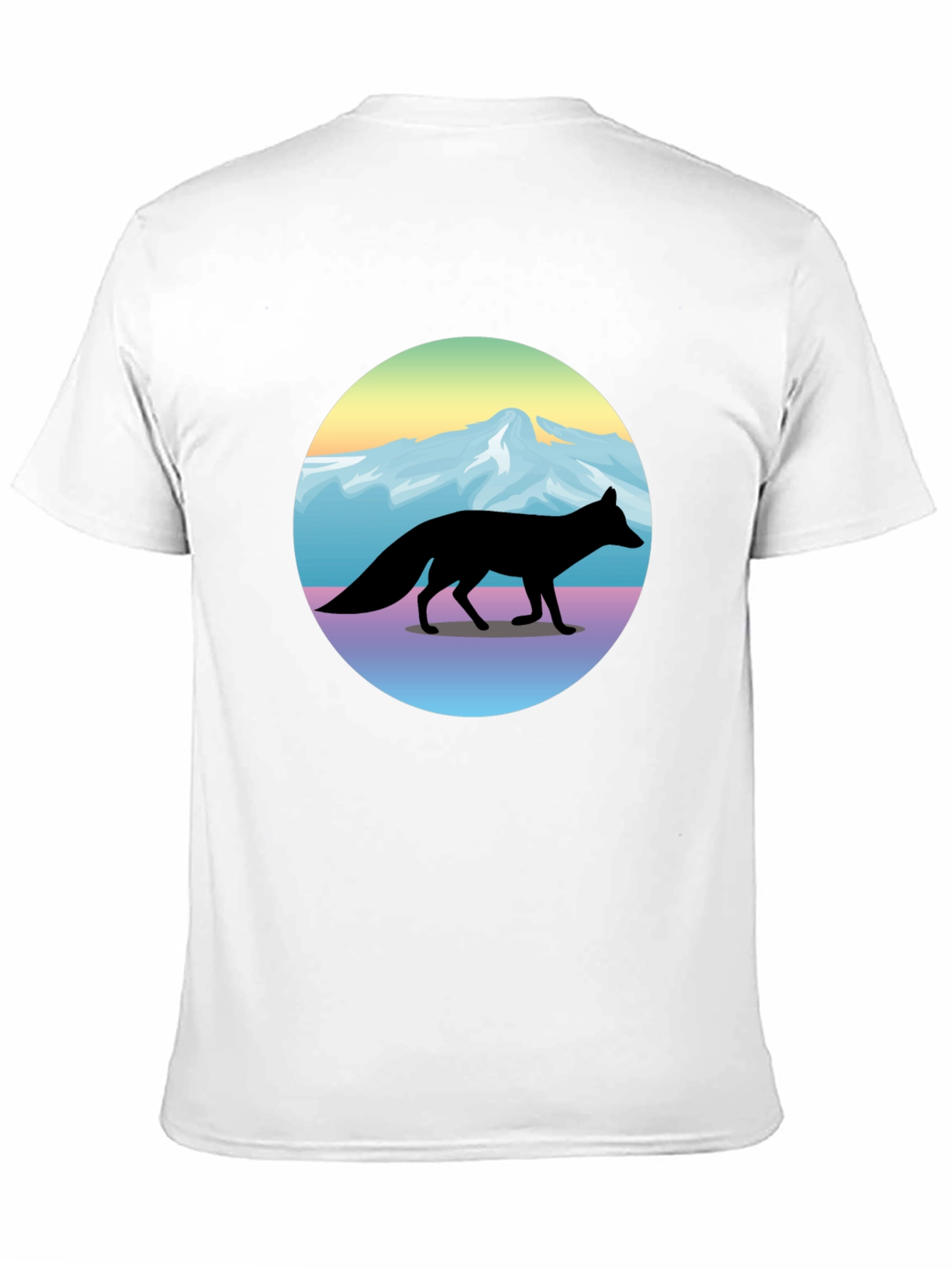 Black Fox Mountainscape Graphic T-Shirt - Unisex Black Tee view 11