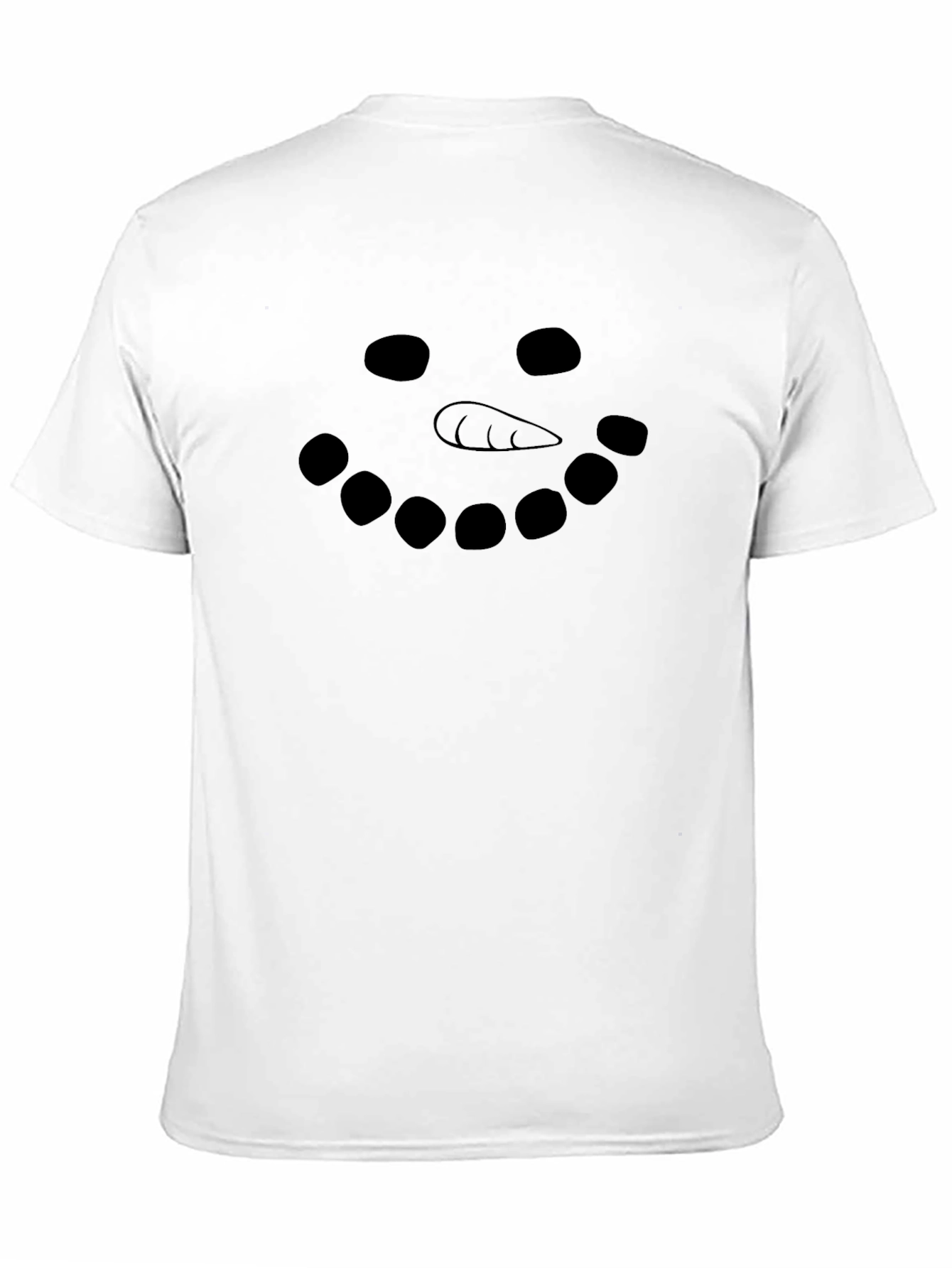 Black Snowman Face Graphic Tee - Black Cotton T-Shirt view 11