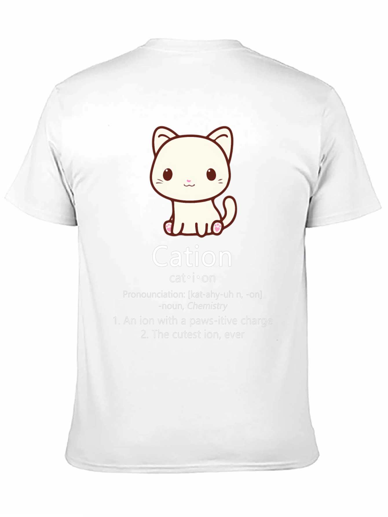 Black Cation Cat Pun T-Shirt Funny Chemistry Science Tee view 11