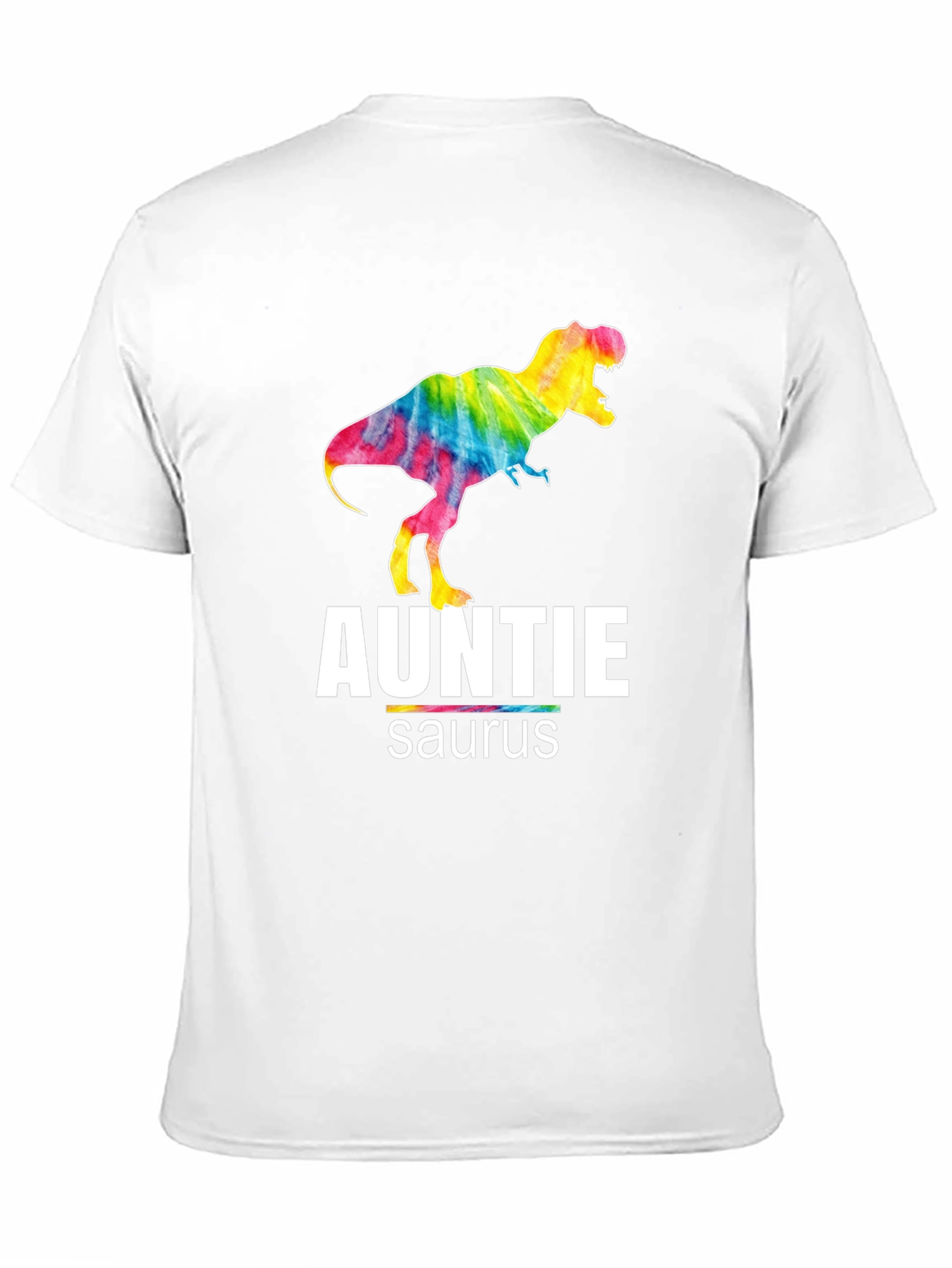 Black Auntie Saurus T-Rex Tie Dye Graphic T-Shirt view 11