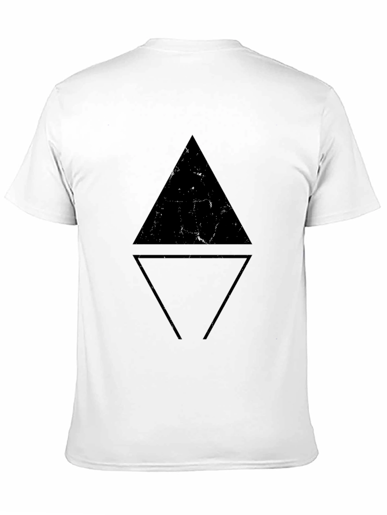 Black Geometric Triangle Graphic Black T-Shirt view 11