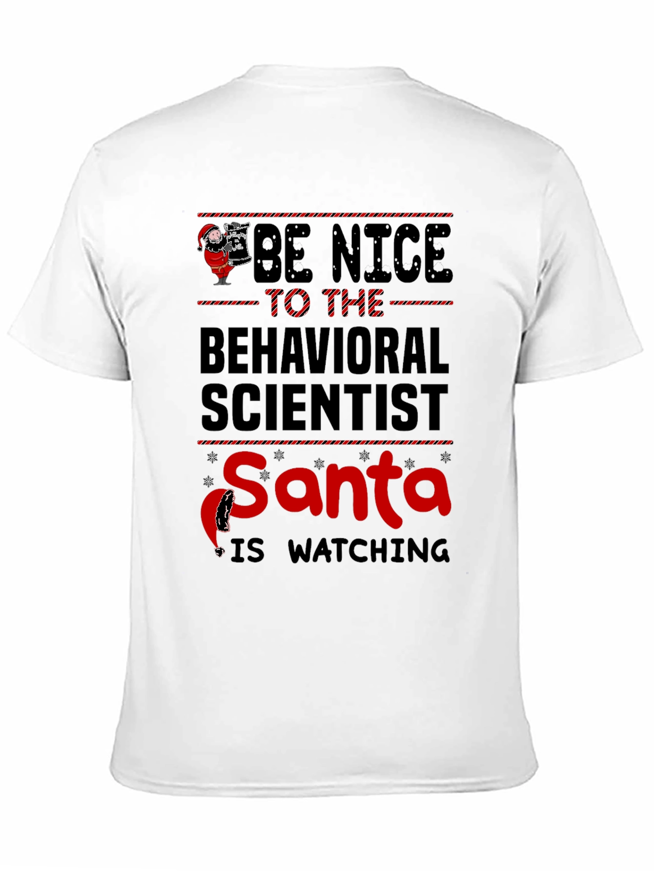 Black Be Nice To The Behavioral Scientist Santa T-Shirt view 11