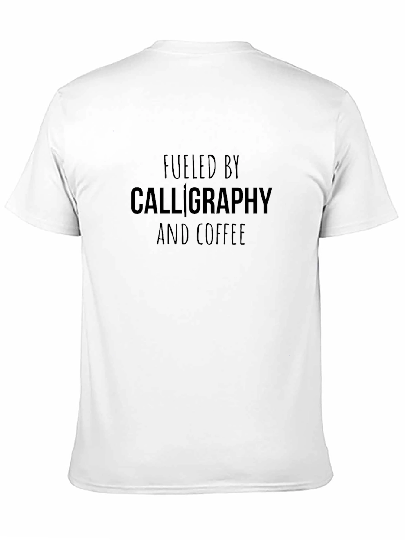 Black Fueled by Calligraphy & Coffee Black T-Shirt view 11