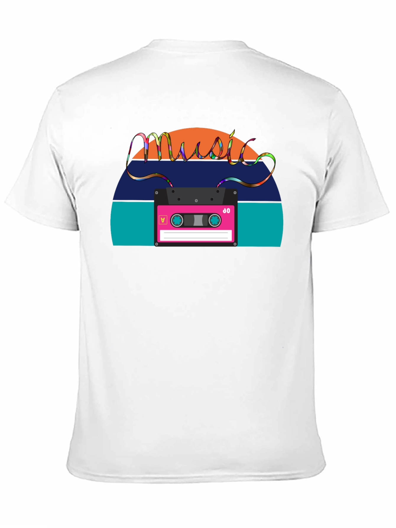 Black Retro Music Cassette T-Shirt - Vintage 80s Style view 11